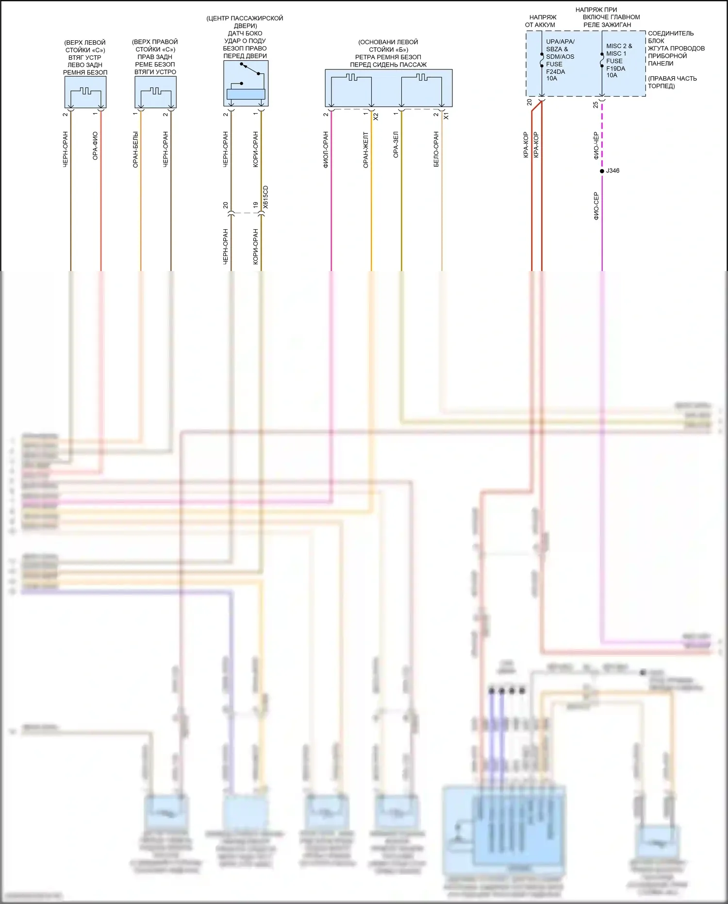 Lyriq Cadillac I (2022-2024): Электросхема подушек безопасности (2 из 3) 