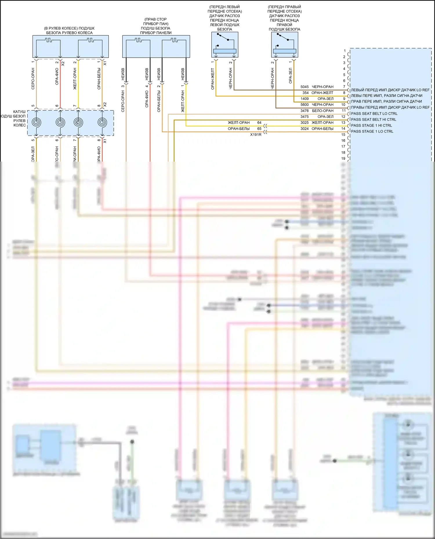 Lyriq Cadillac I (2022-2024): Электросхема подушек безопасности (3 из 3) 