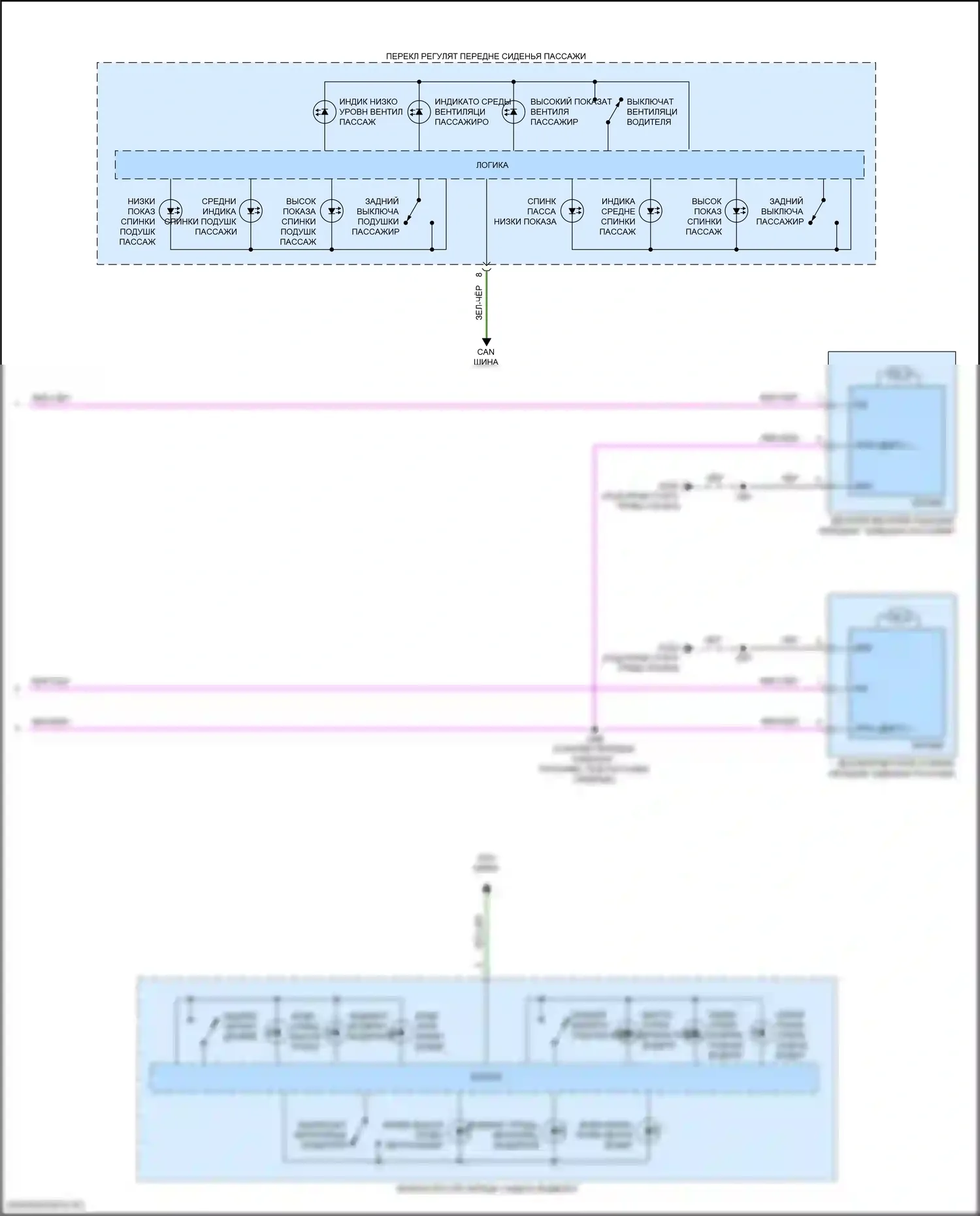 Lyriq Cadillac I (2022-2024): Электросхема передних обогреваемых сидений (3 из 3) 