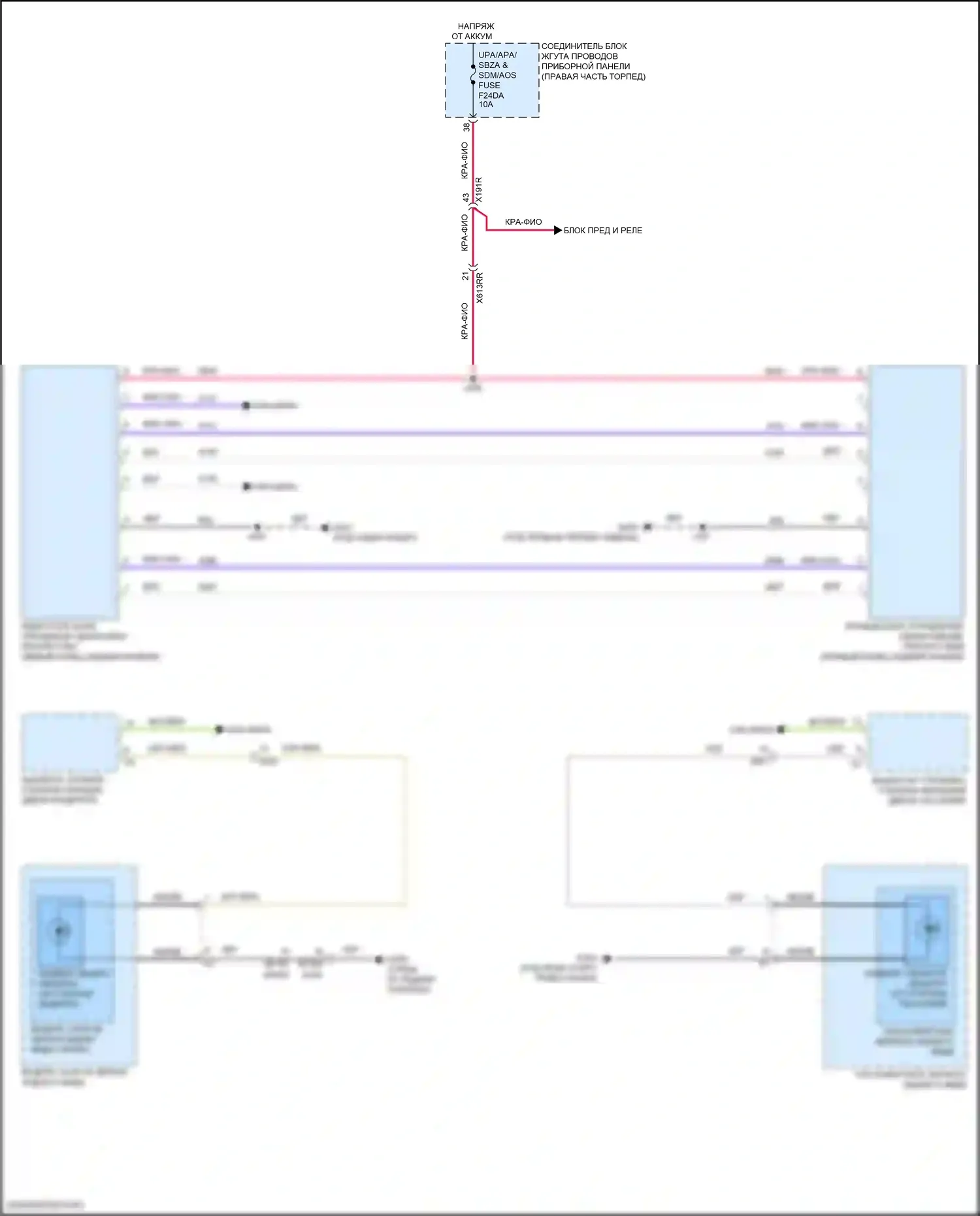 Lyriq Cadillac I (2022-2024): Электросхема мониторинга в слепой зоне 