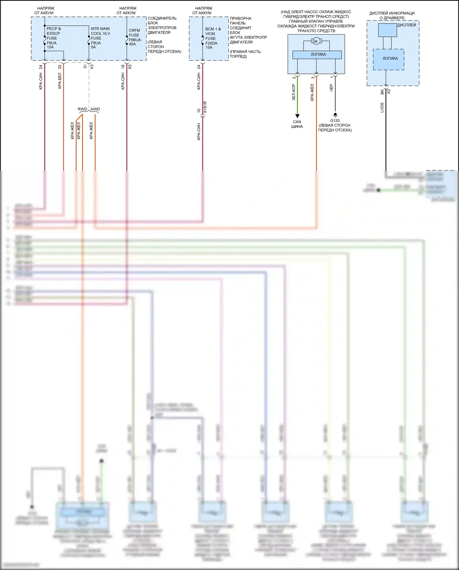 Lyriq Cadillac I (2022-2024): Электросхема вентилятора охлаждения (2 из 2) 