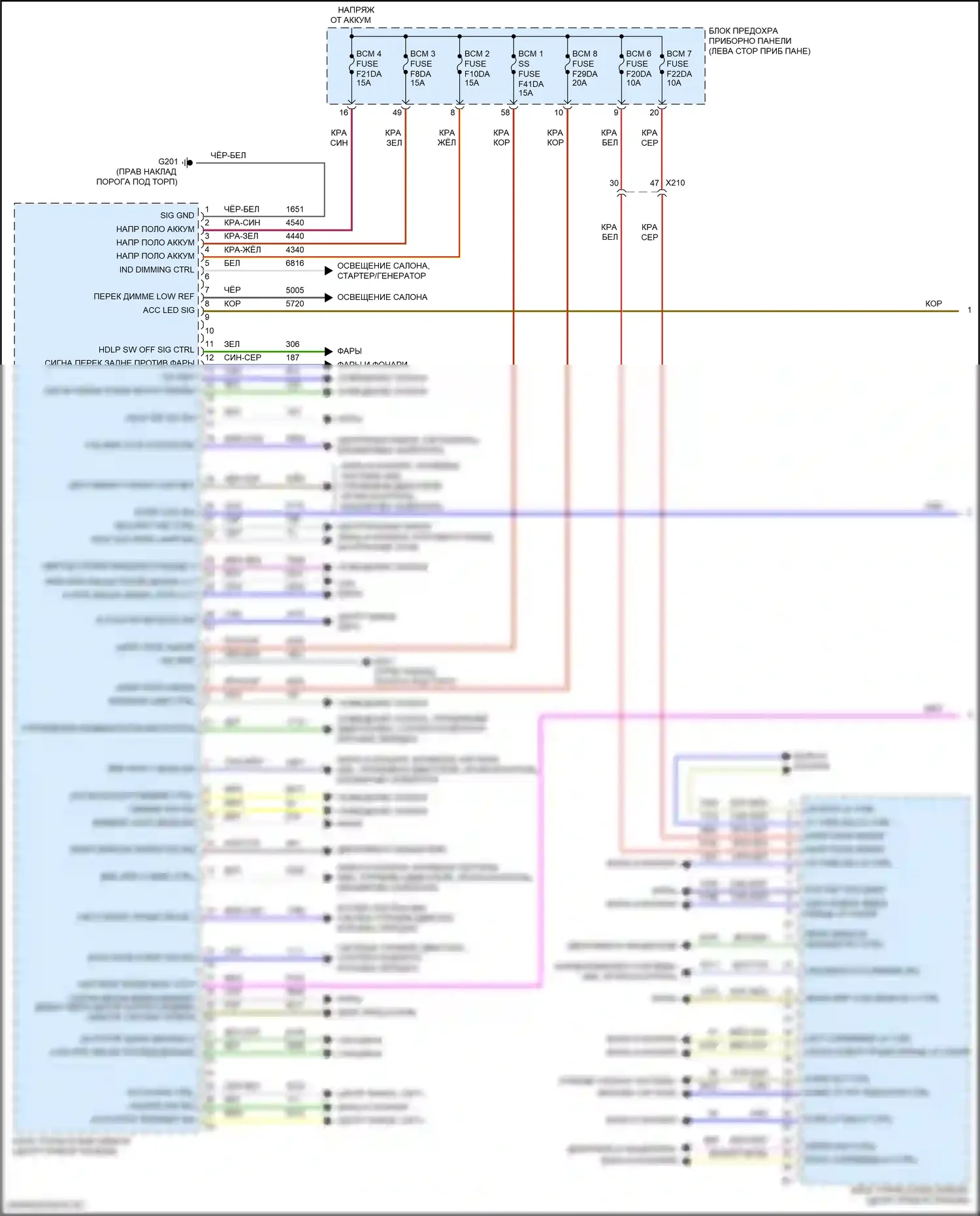 XT4 Cadillac I (2018-2023): Электросхема блоков управления кузовом (1 из 2) 