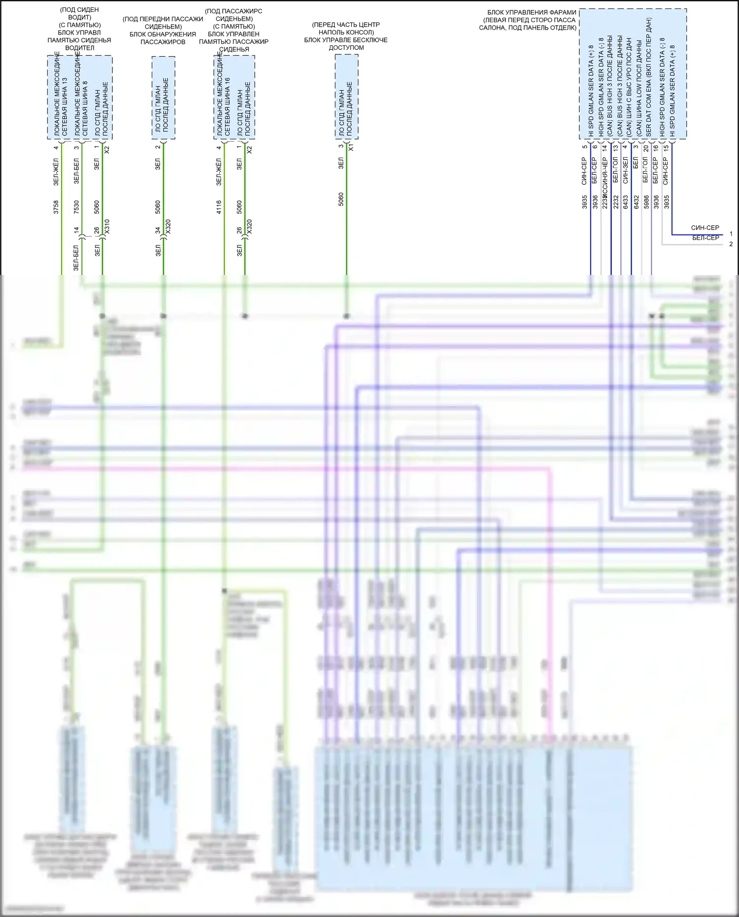 XT4 Cadillac I (2018-2023): Can шина электросхема (2 из 9) 