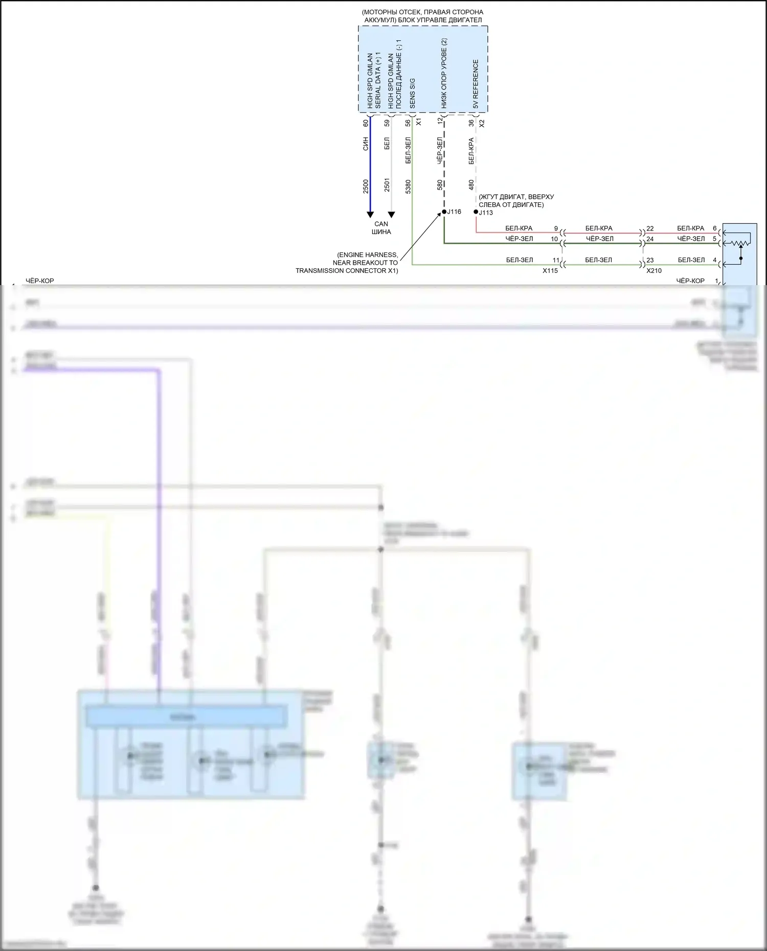 XT4 Cadillac I (2018-2023): Электросхема фар и фонарей (6 из 6) 