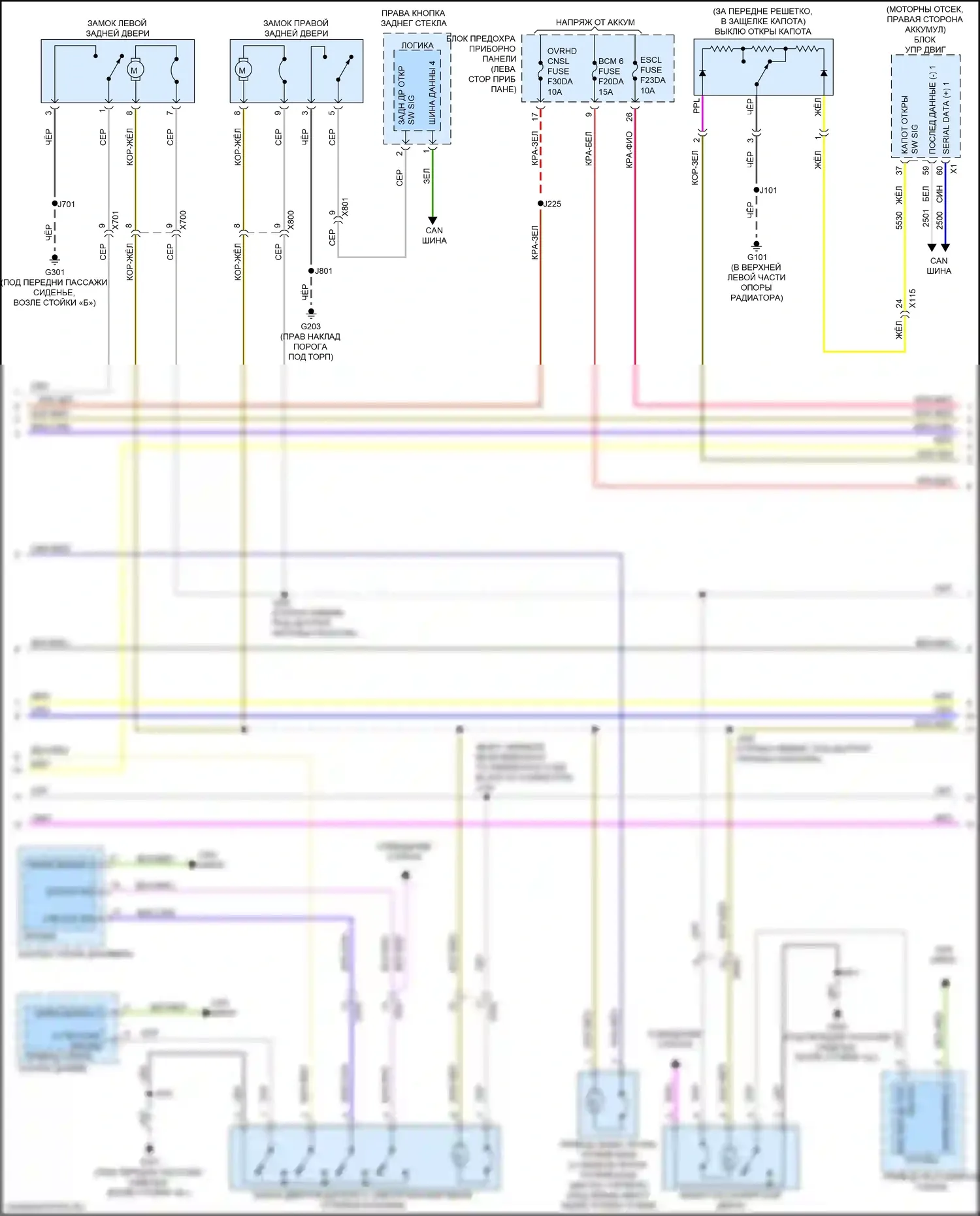 XT4 Cadillac I (2018-2023): Электросхема защиты от взлома (3 из 4) 