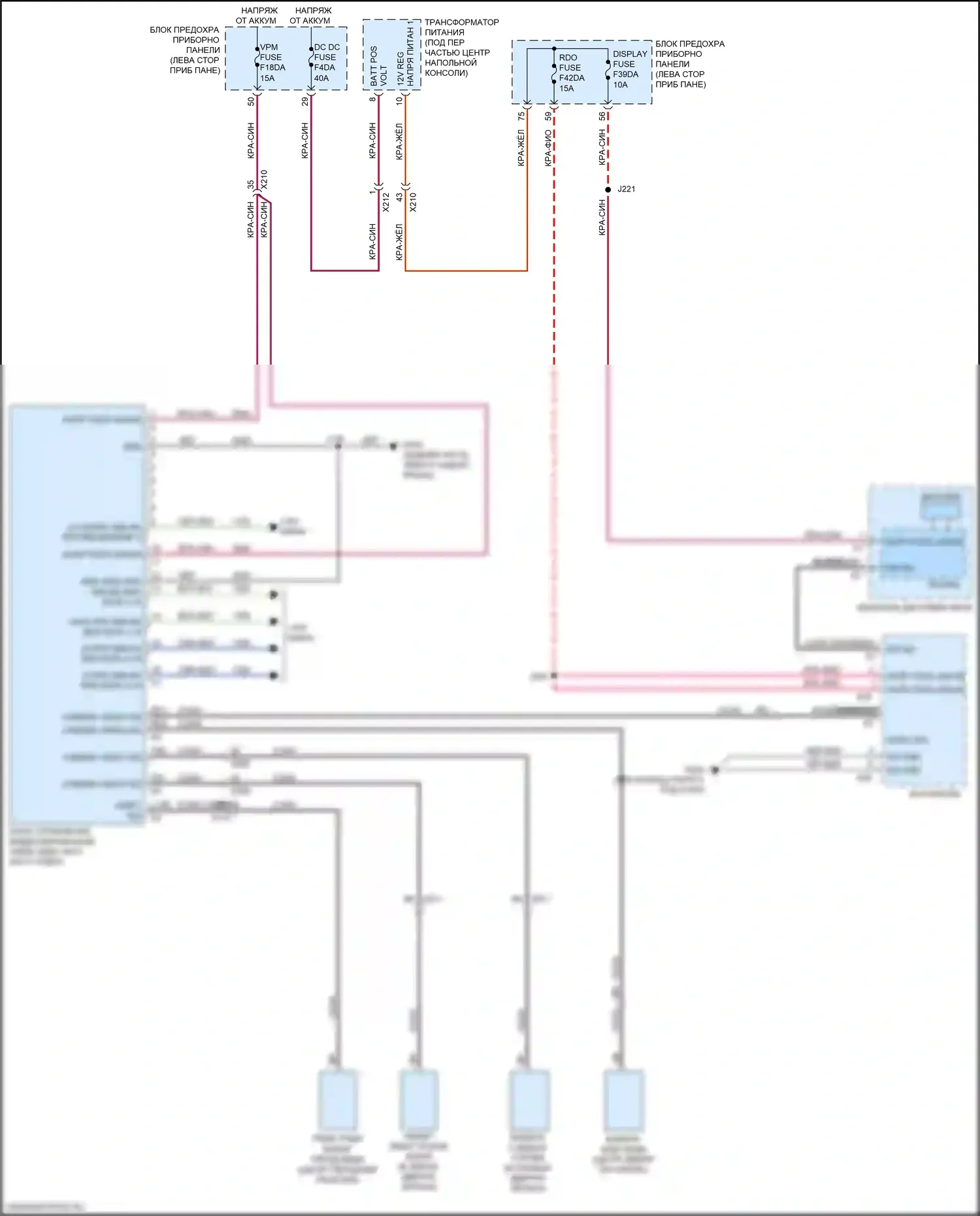 XT4 Cadillac I (2018-2023): Электросхема камеры кругового обзора 