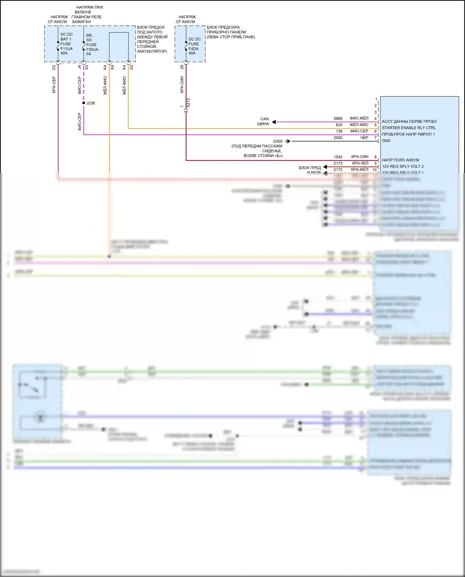 XT4 Cadillac I (2018-2023): Электросхема стартера (2 из 2) 