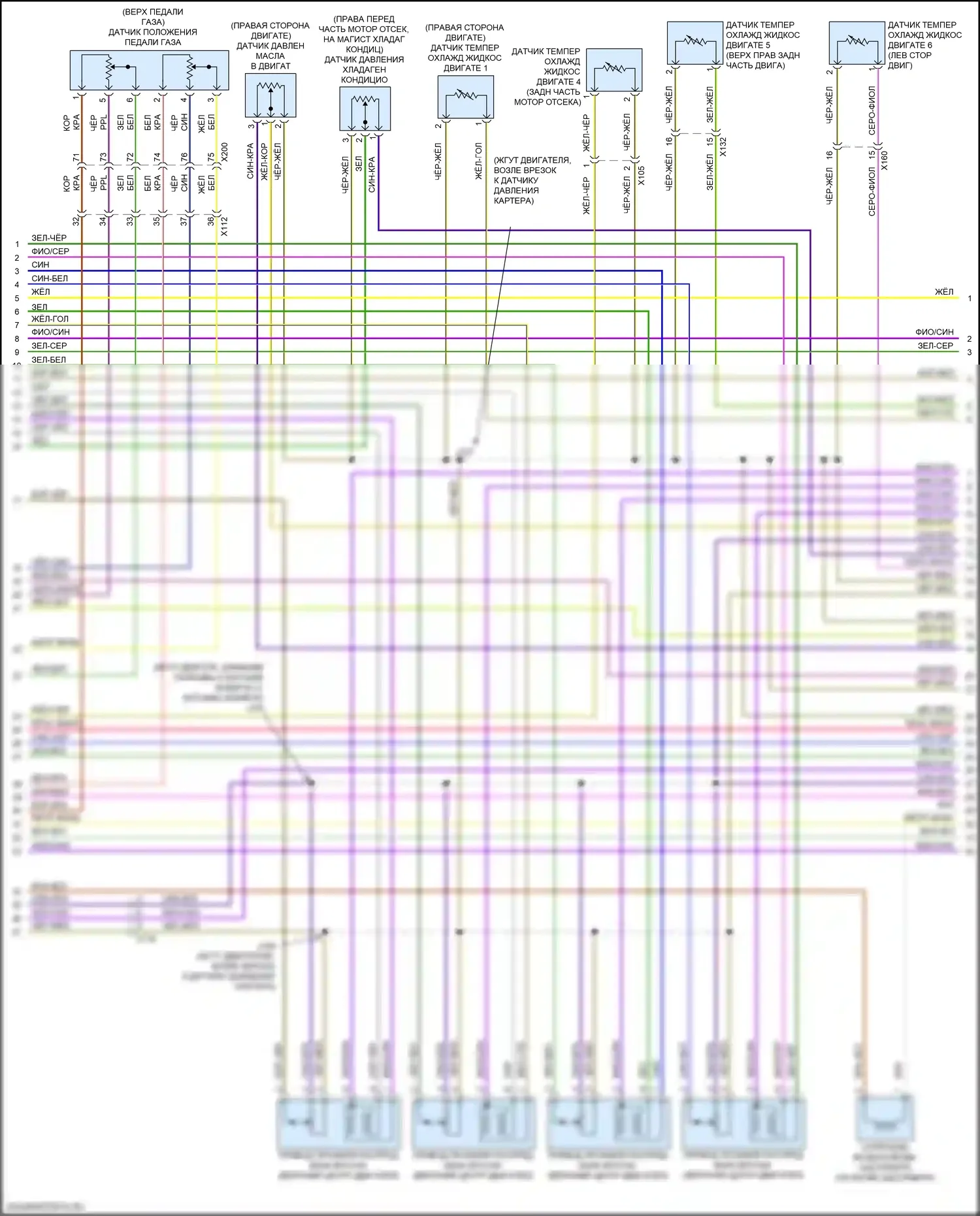 XT5 Cadillac I рестайлинг (2019-2024): Электросхема двигателя 2.0l vin 4 (2 из 8) 