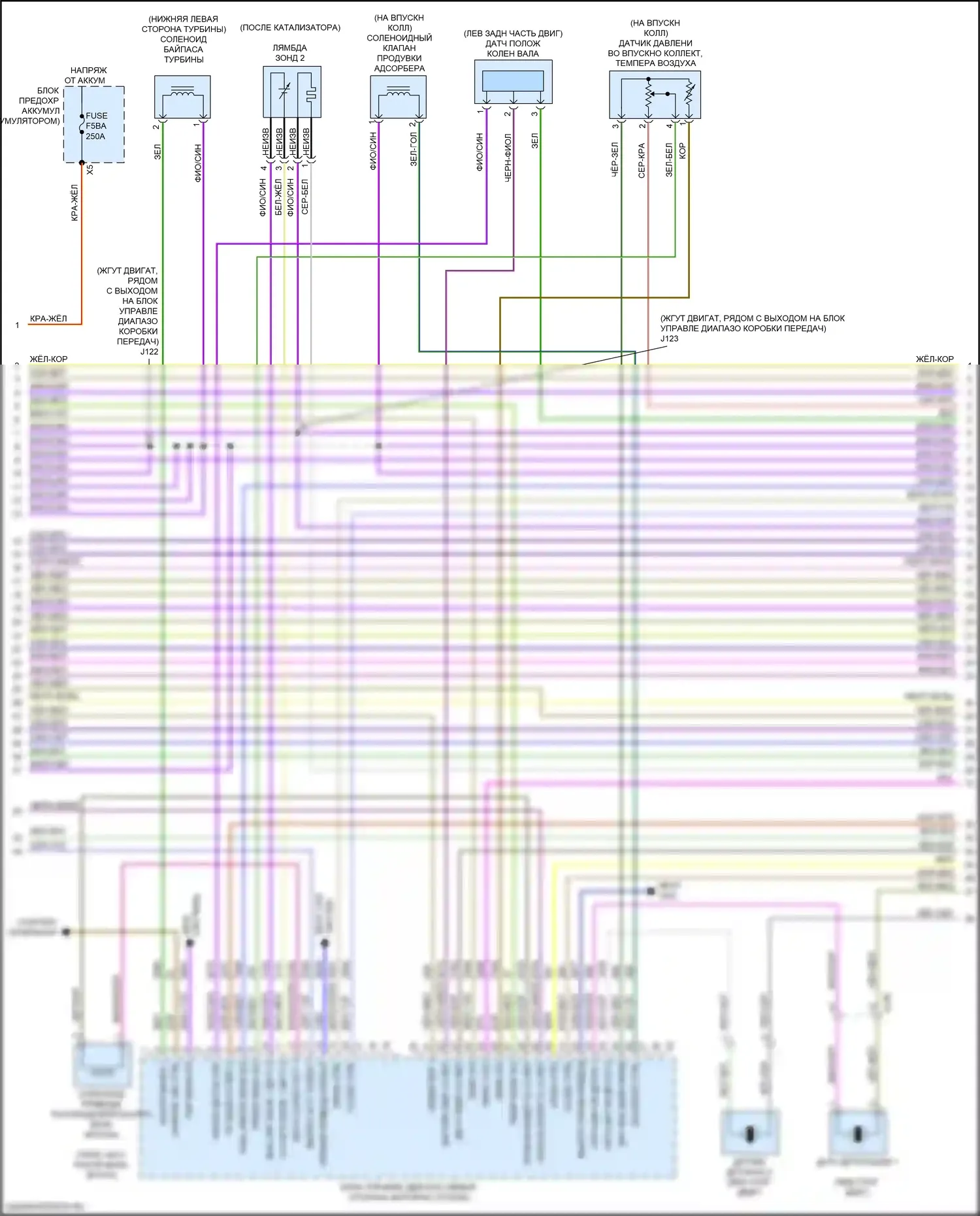 XT5 Cadillac I рестайлинг (2019-2024): Электросхема двигателя 2.0l vin 4 (4 из 8) 
