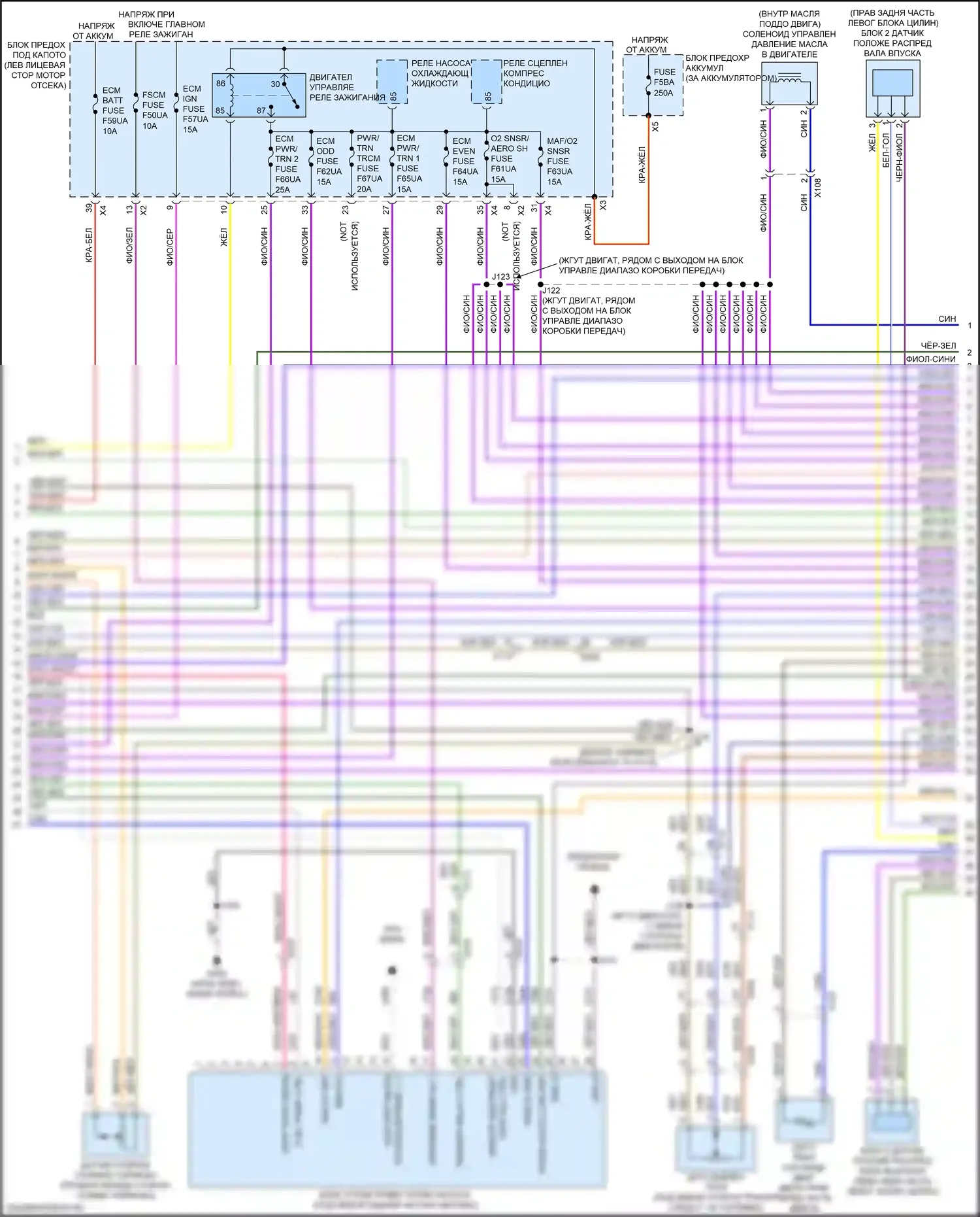 XT5 Cadillac I рестайлинг (2019-2024): Электросхема двигателя 3.6l vin s (2 из 7) 