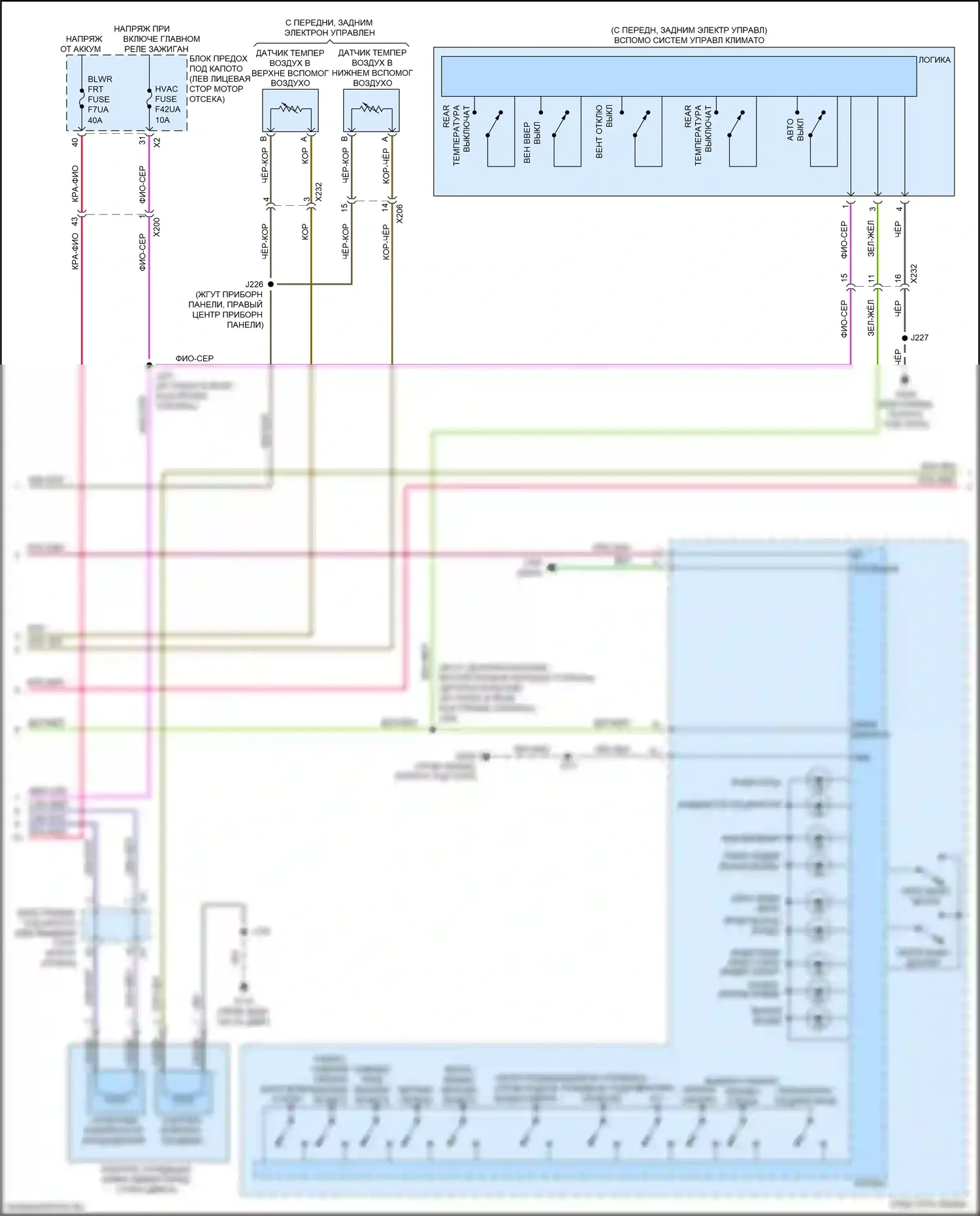 XT5 Cadillac I рестайлинг (2019-2024): Электросхема климат контроля (2 из 6) 