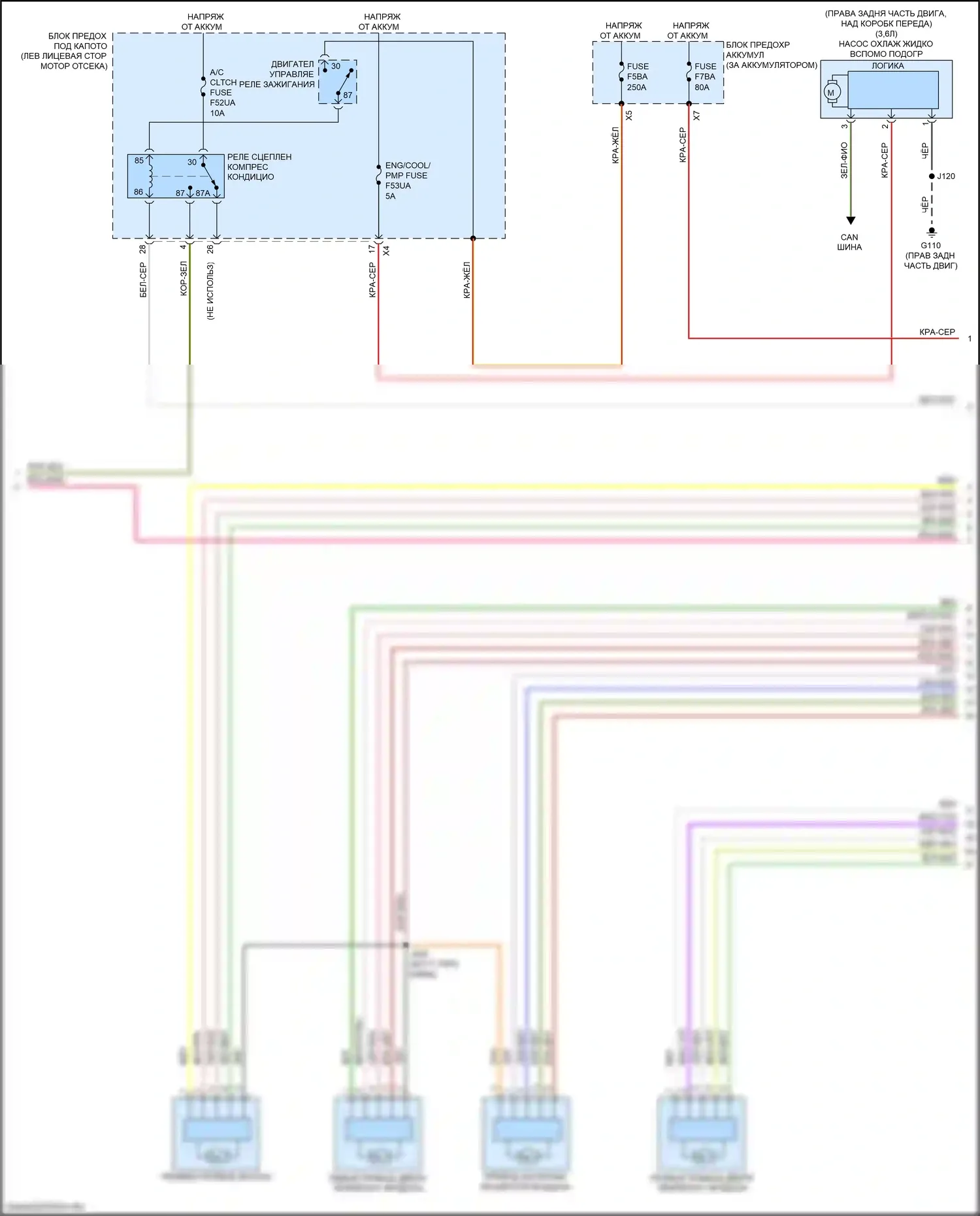 XT5 Cadillac I рестайлинг (2019-2024): Электросхема климат контроля (3 из 6) 