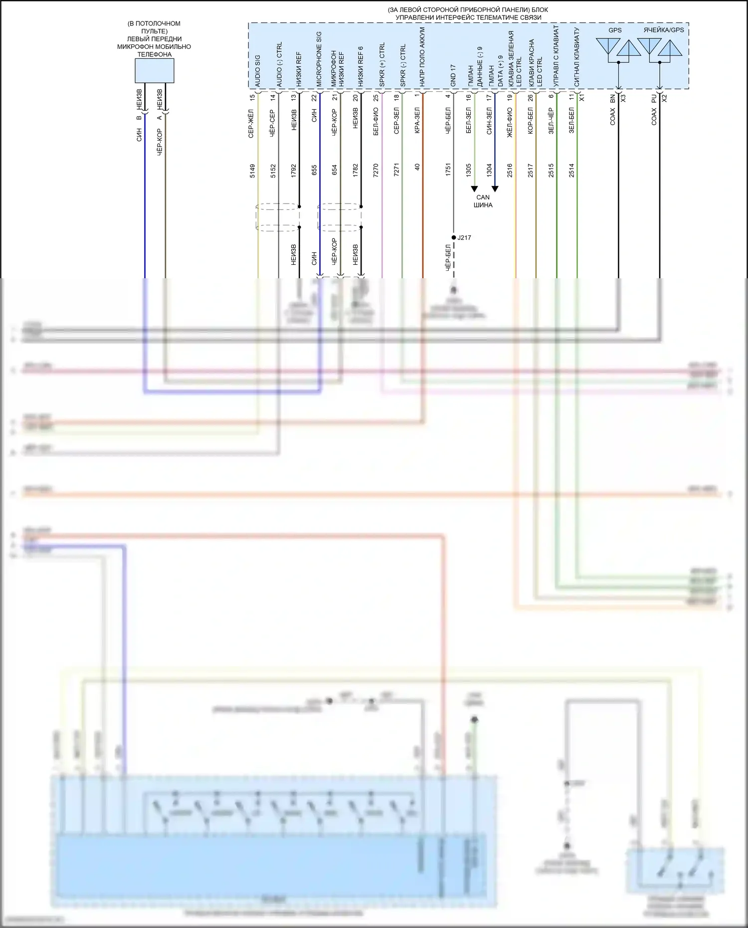 XT5 Cadillac I рестайлинг (2019-2024): Электросхема магнитолы, с усилителем объемного звучания (3 из 7) 