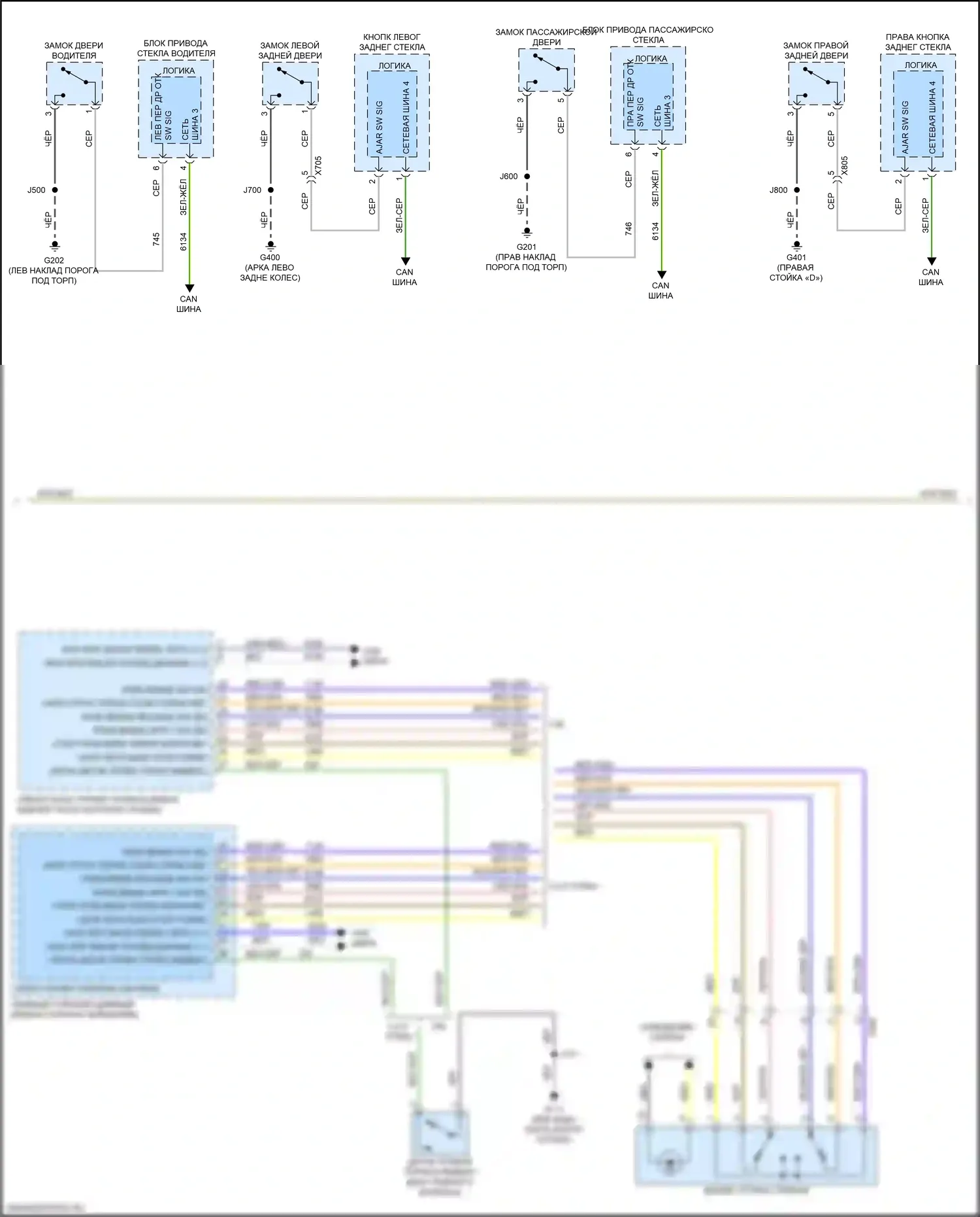 XT5 Cadillac I рестайлинг (2019-2024): Электросхема приборной панели (2 из 3) 