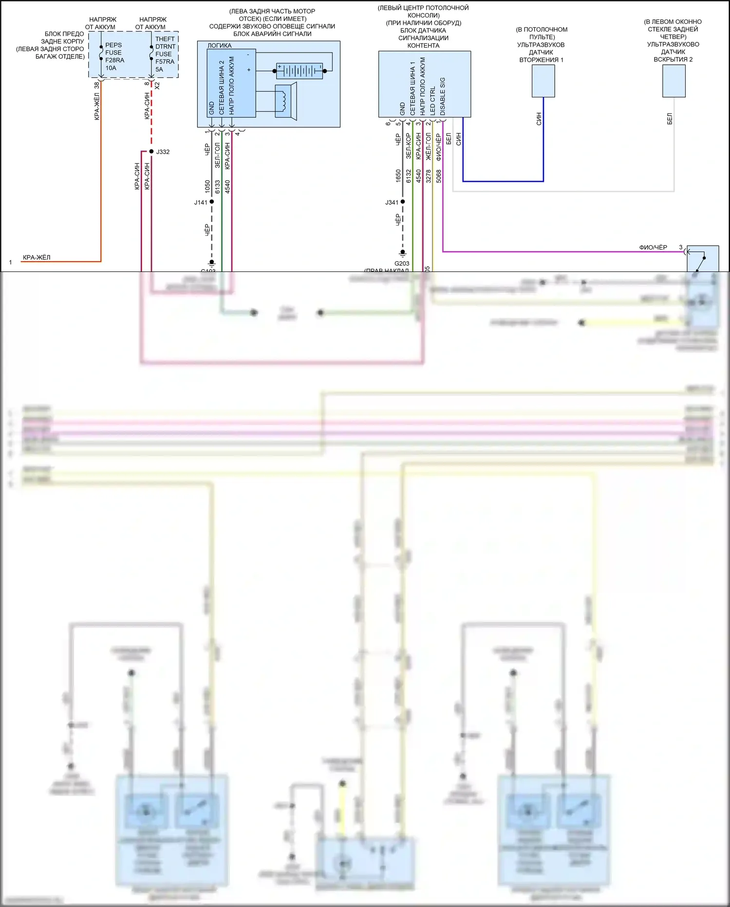 XT5 Cadillac I рестайлинг (2019-2024): Электросхема защиты от взлома (2 из 6) 