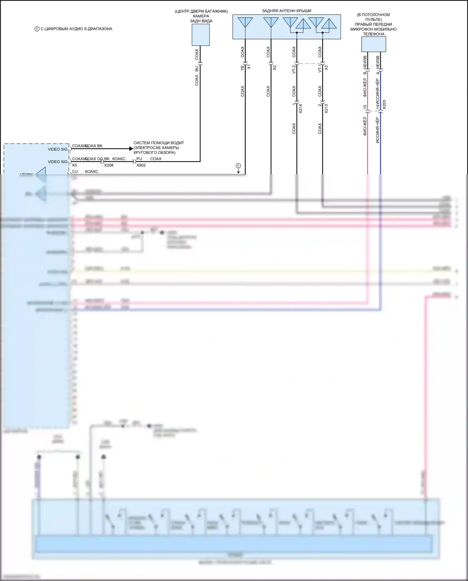 XT5 Cadillac I рестайлинг (2019-2024): Электросхема навигации, без объемного усилителя (1 из 6) 