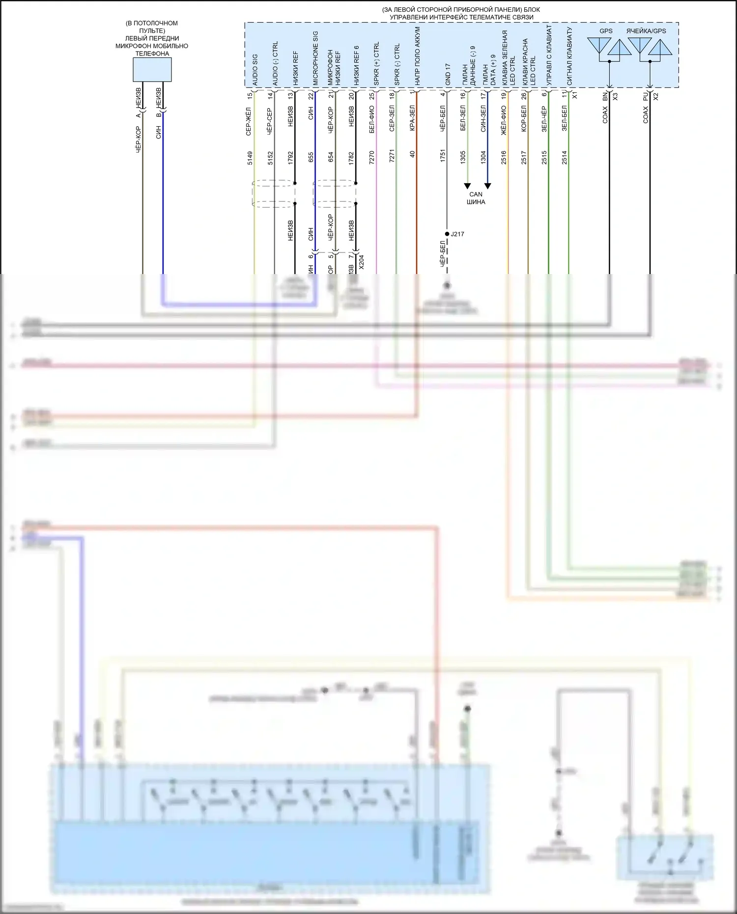 XT5 Cadillac I рестайлинг (2019-2024): Электросхема навигации, без объемного усилителя (3 из 6) 