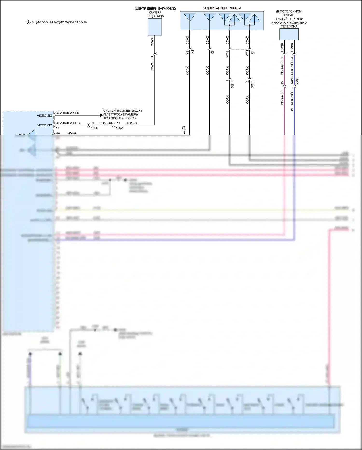 XT5 Cadillac I рестайлинг (2019-2024): Электросхема навигации, с объемным усилителем (1 из 7) 