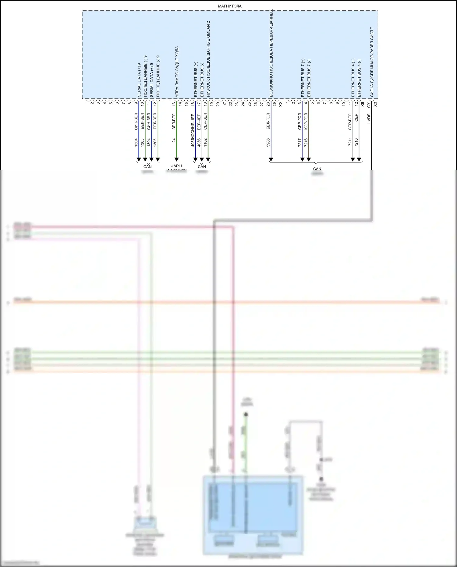 XT5 Cadillac I рестайлинг (2019-2024): Электросхема навигации, с объемным усилителем (4 из 7) 