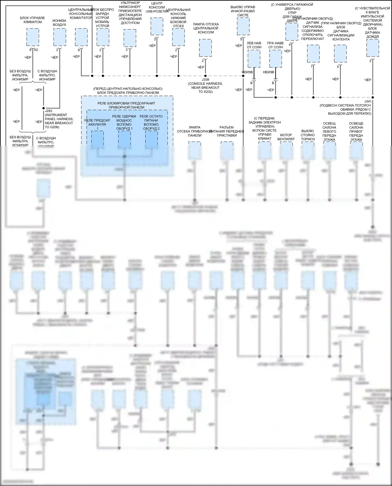 XT5 Cadillac I рестайлинг (2019-2024): Электросхема разводки массы (1 из 6) 