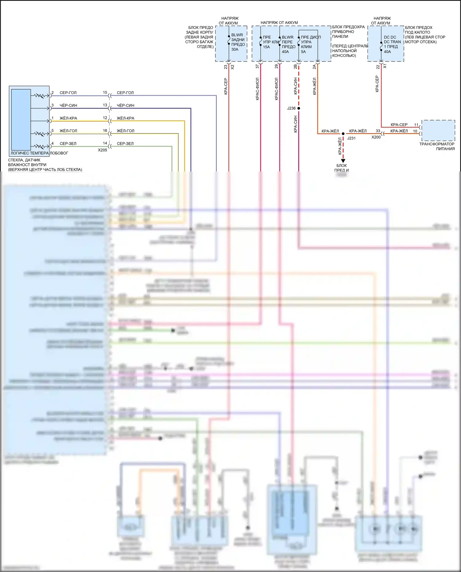 XT5 Cadillac I (2016-2019): Электросхема климат контроля (1 из 5) 