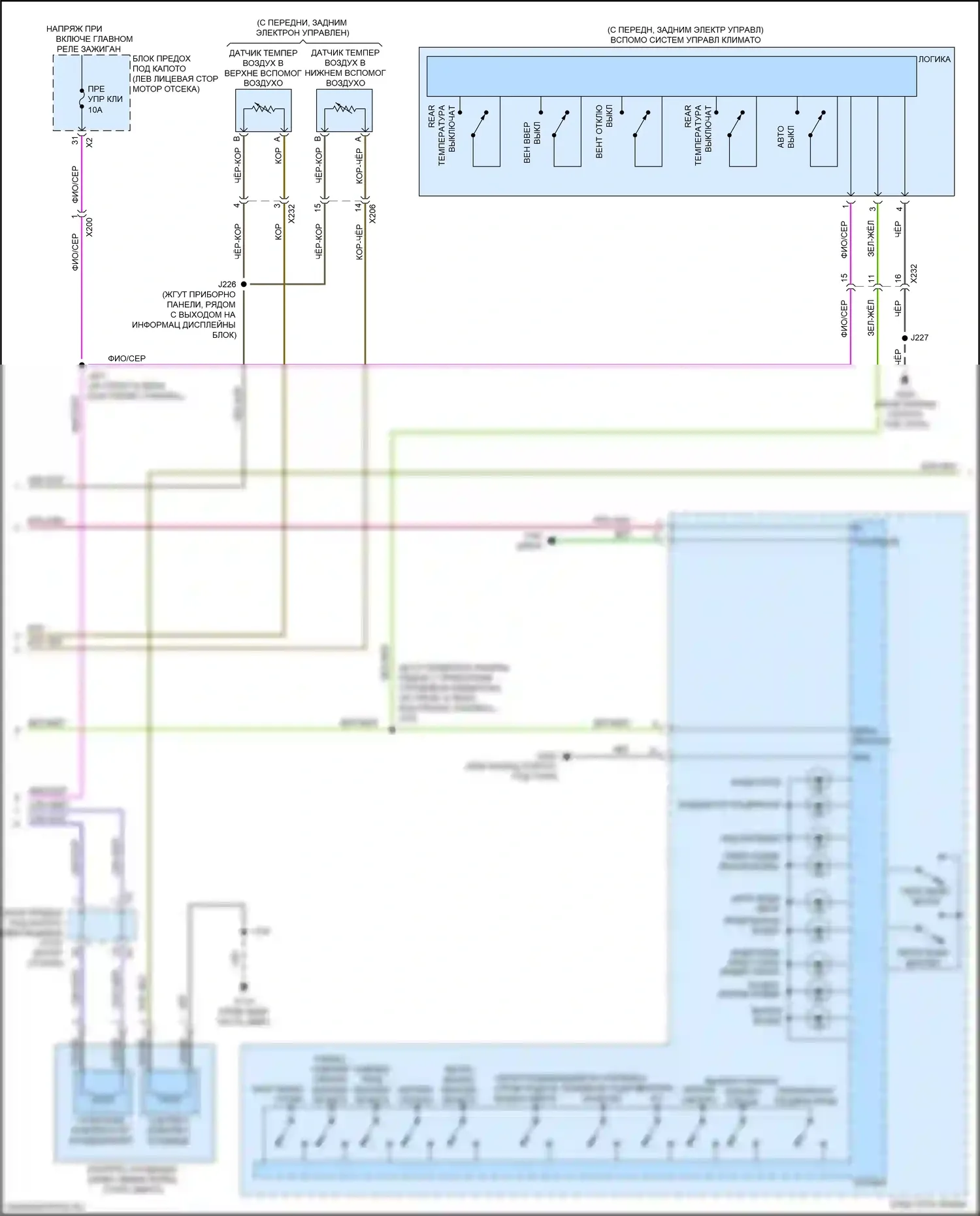 XT5 Cadillac I (2016-2019): Электросхема климат контроля (2 из 5) 