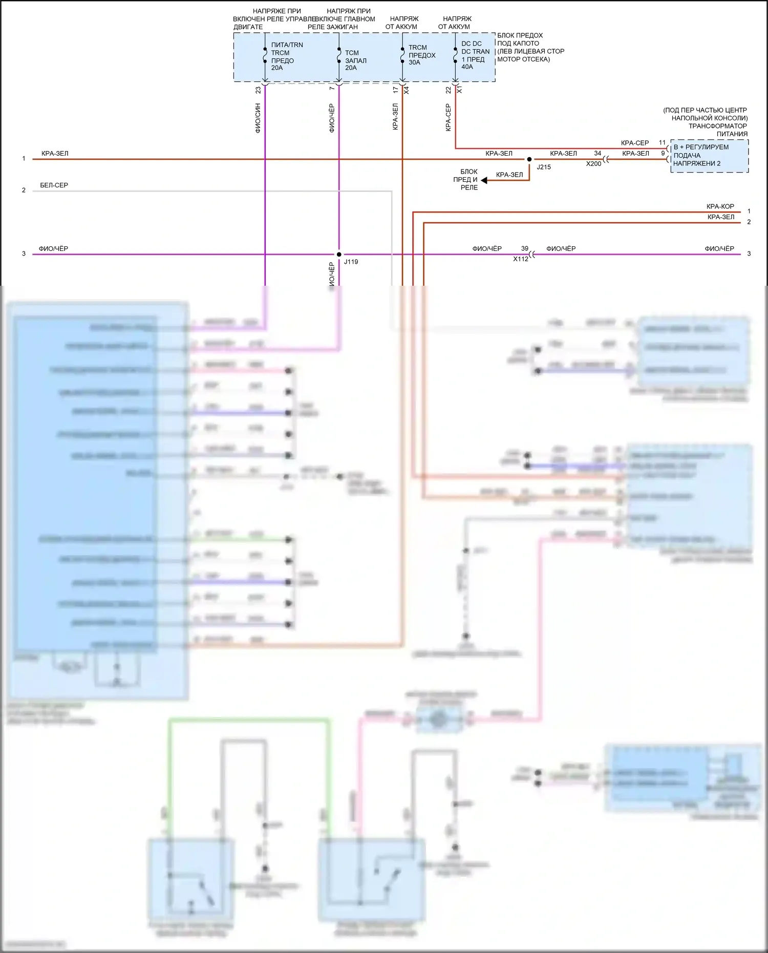 XT5 Cadillac I (2016-2019): Электросхема автоматической коробки передач (2 из 3) 
