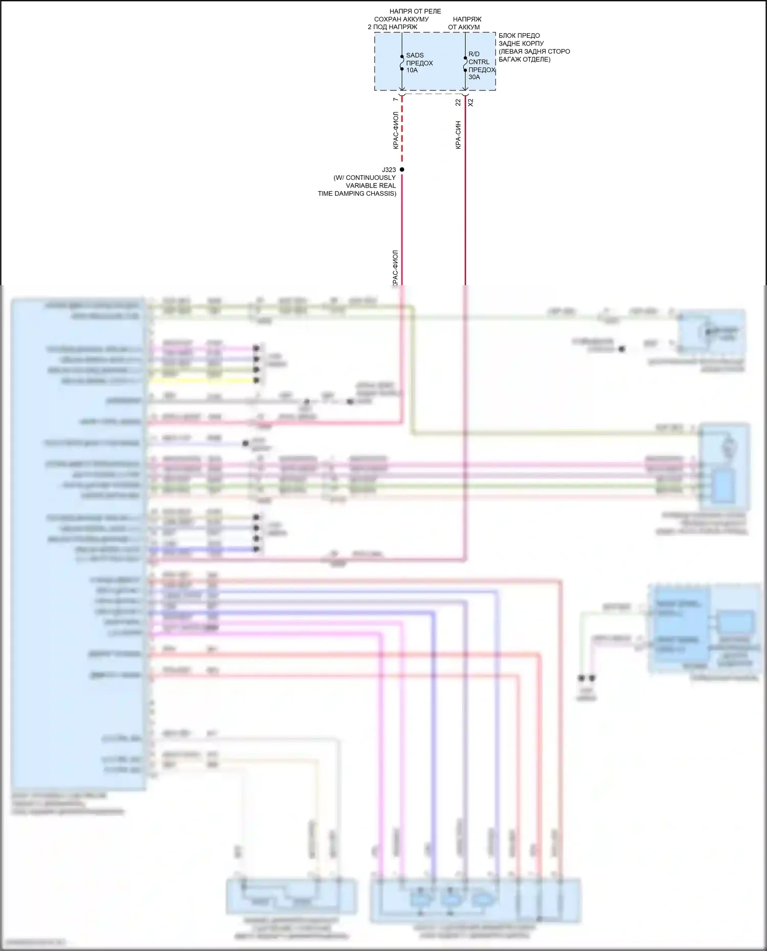 XT5 Cadillac I (2016-2019): Электросхема блокировки заднего дифференциала 