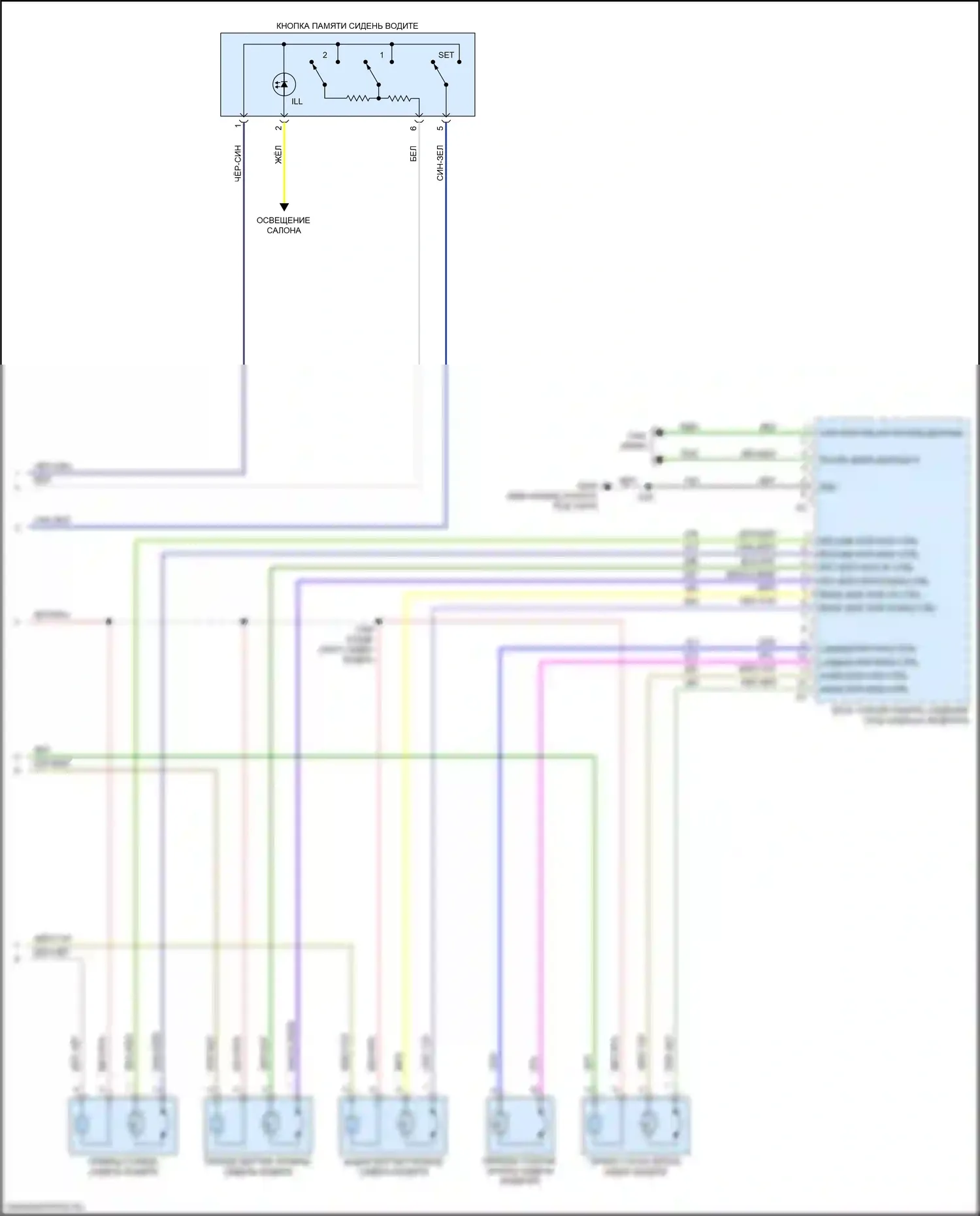 XT5 Cadillac I (2016-2019): Электросхема сиденья памяти водителя (2 из 2) 