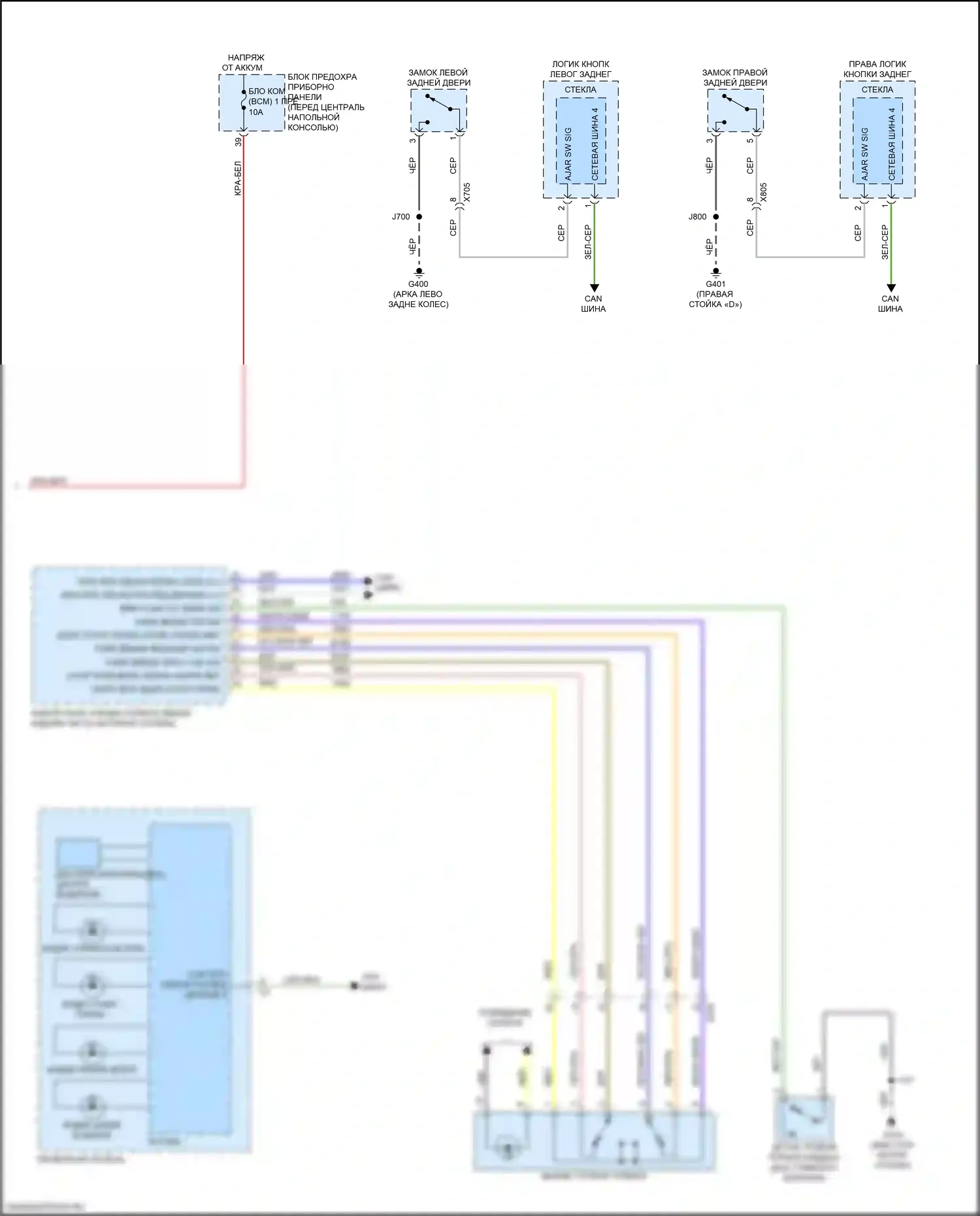 XT5 Cadillac I (2016-2019): Электросхема помощников водителя (2 из 2) 