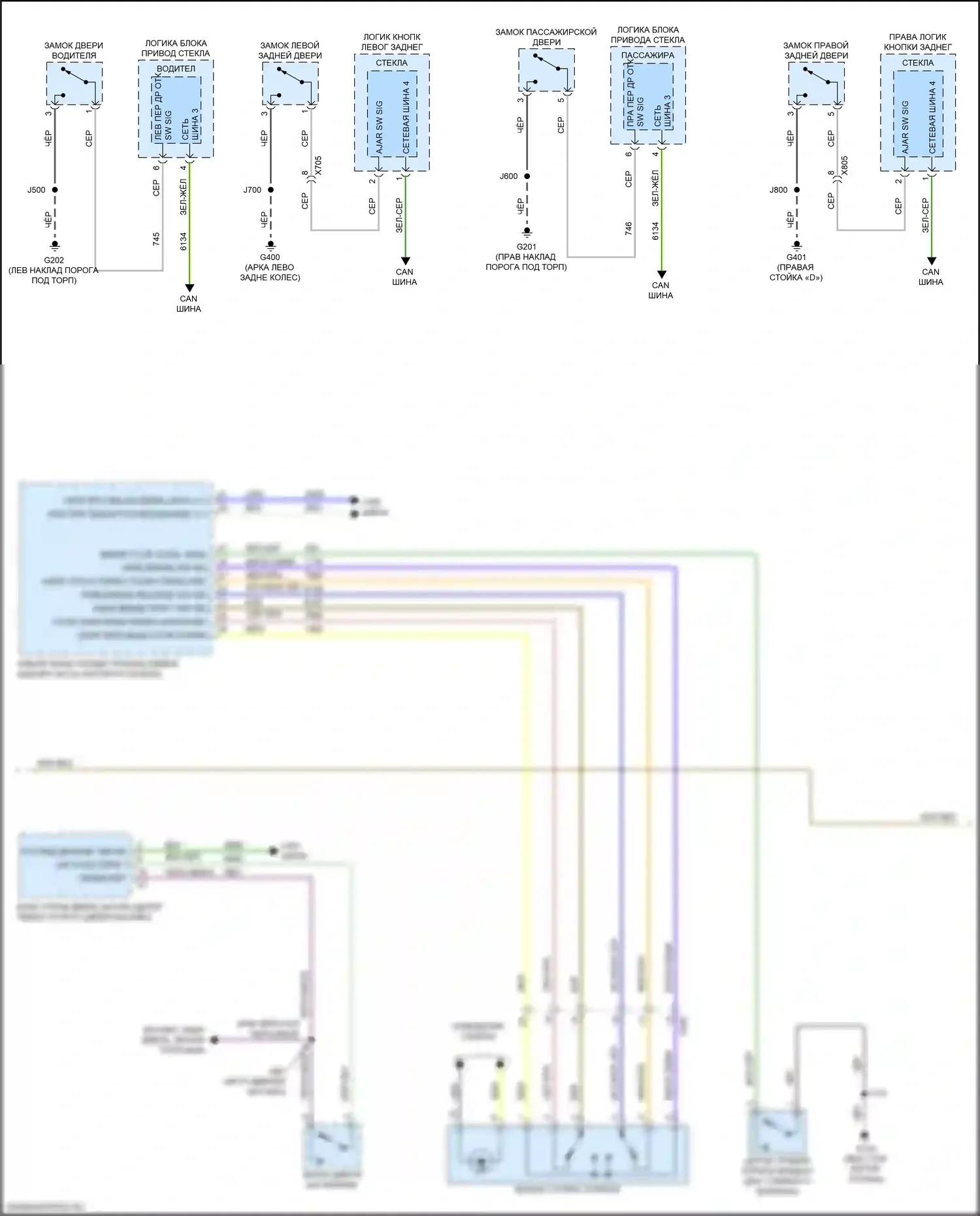 XT5 Cadillac I (2016-2019): Электросхема приборной панели (2 из 3) 