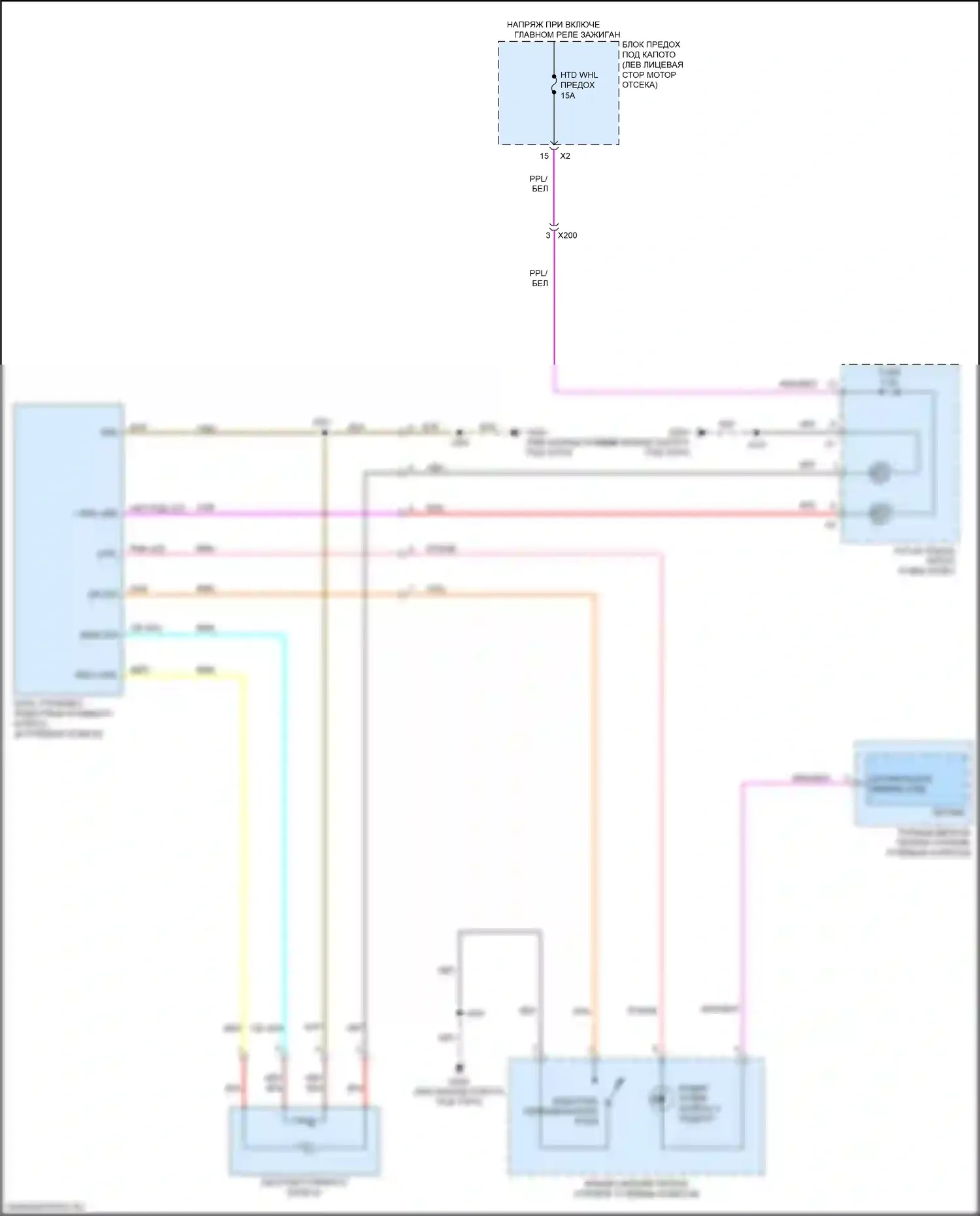 XT5 Cadillac I (2016-2019): Электросхема рулевого колеса с подогревом 