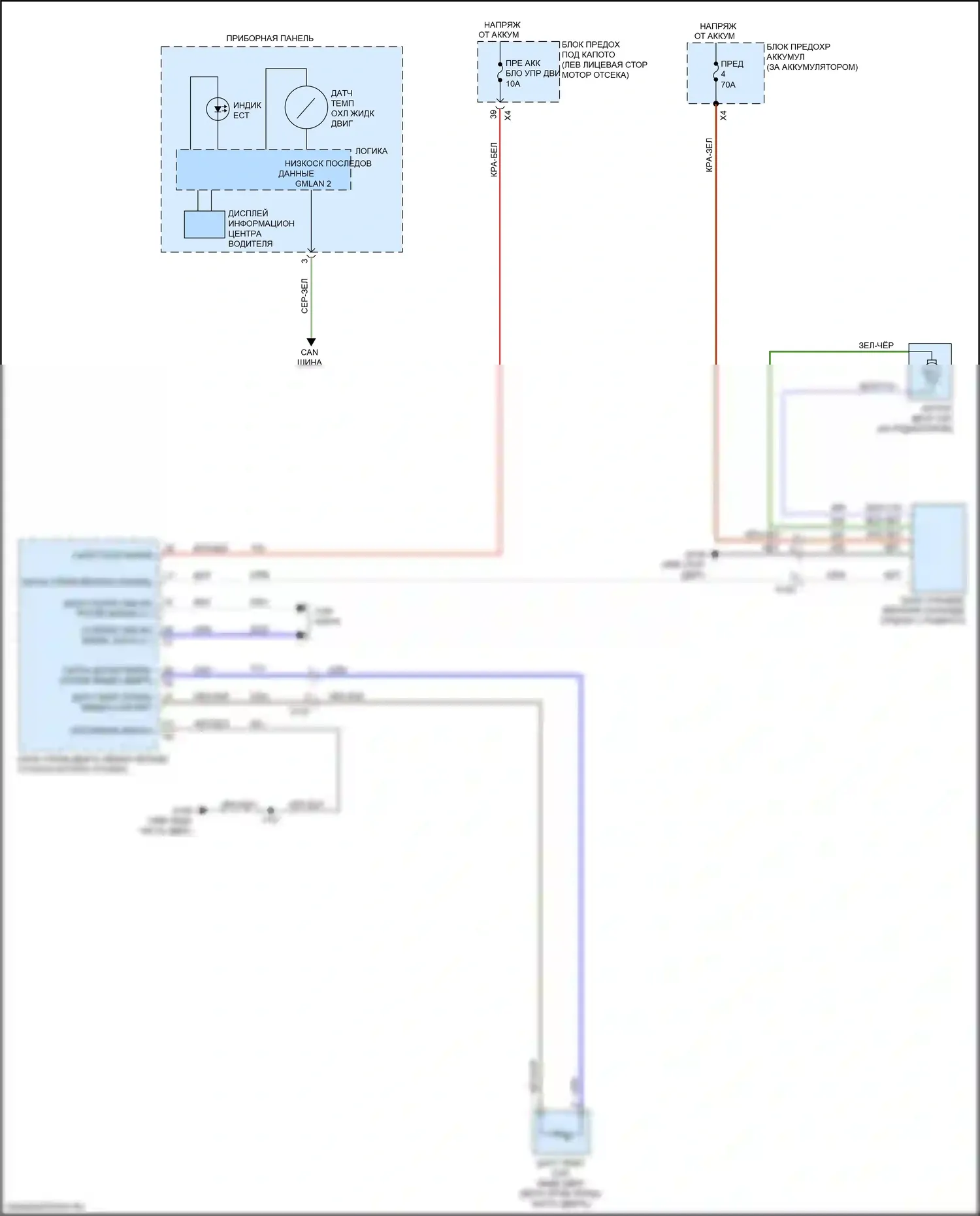 XT5 Cadillac I (2016-2019): Электросхема вентилятора охлаждения 