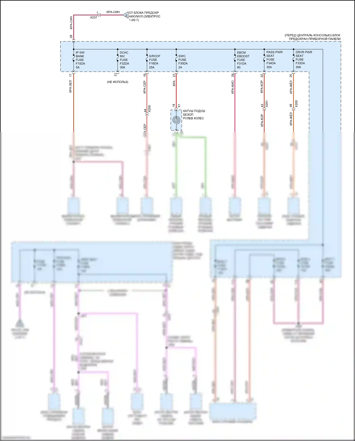 XT6 Cadillac I (2019-2024): Электросхема блока предохранителей реле (5 из 7) 