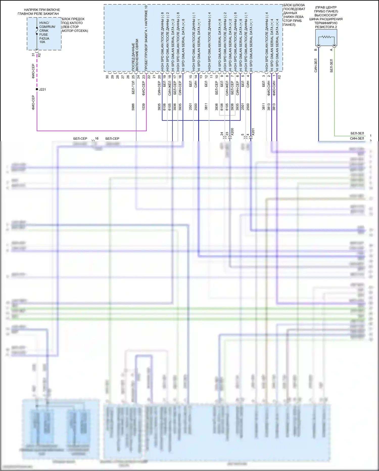 XT6 Cadillac I (2019-2024): Can шина электросхема (2 из 10) 