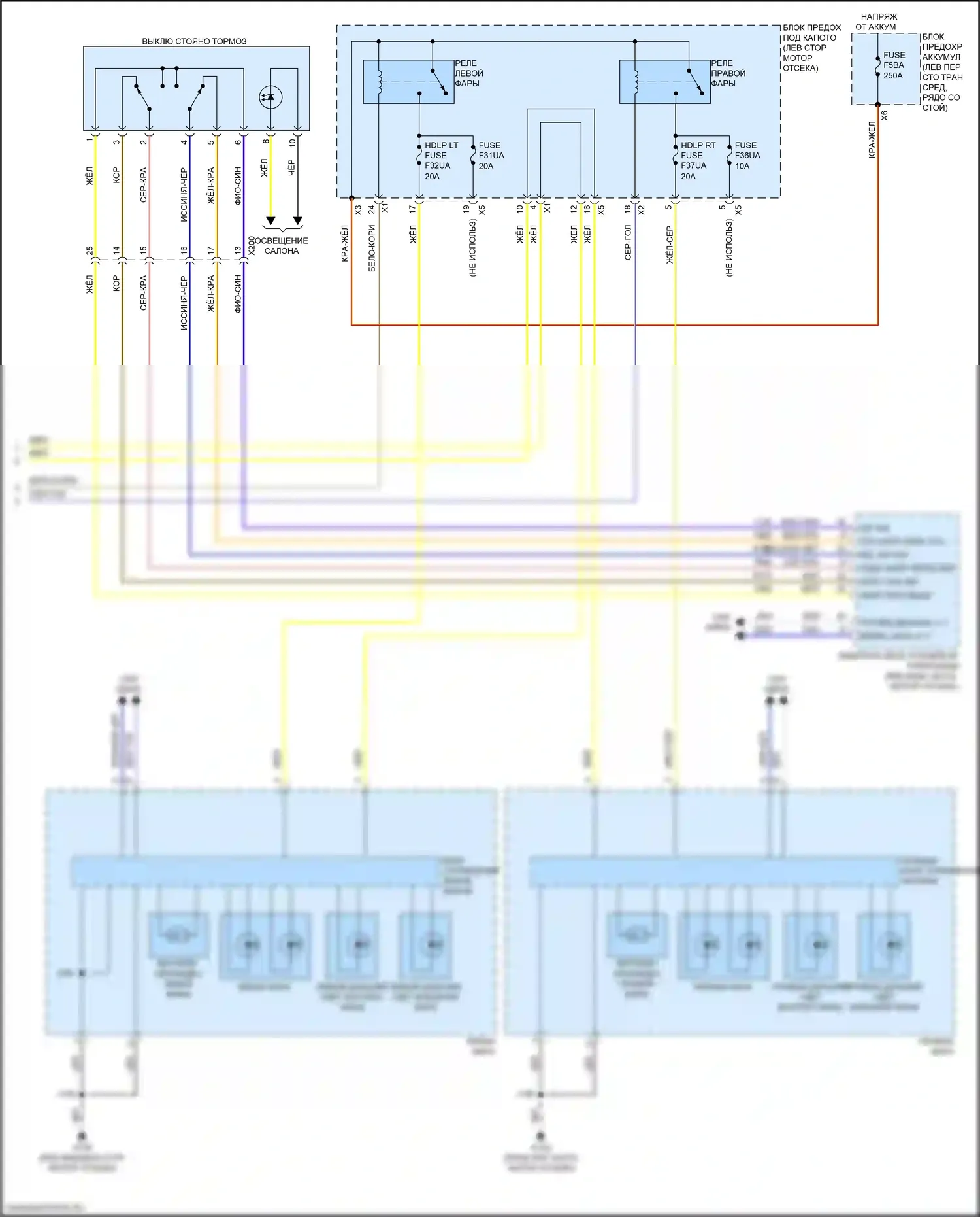 XT6 Cadillac I (2019-2024): Электросхема фар (2 из 2) 