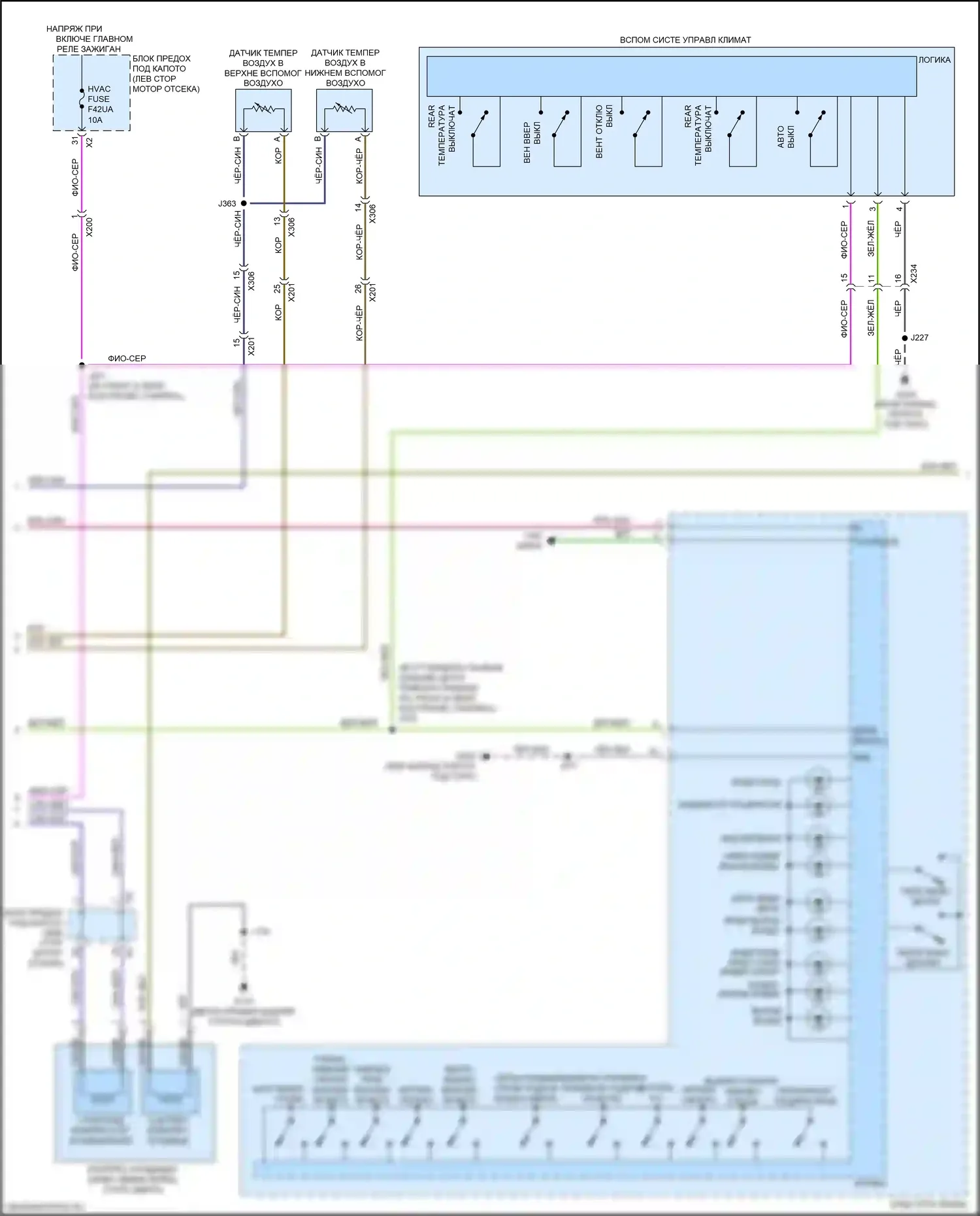 XT6 Cadillac I (2019-2024): Электросхема климат контроля (2 из 5) 