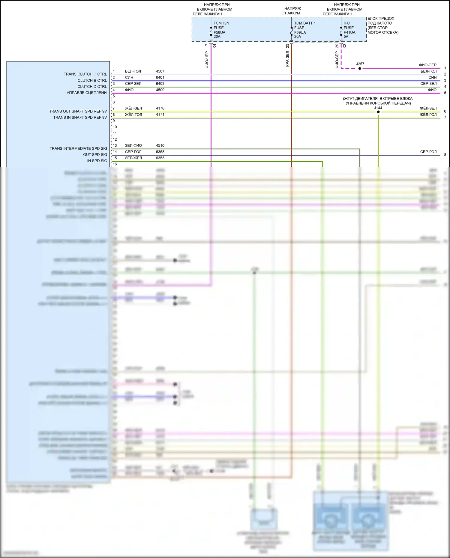 XT6 Cadillac I (2019-2024): Электросхема автоматической коробки передач (1 из 3) 