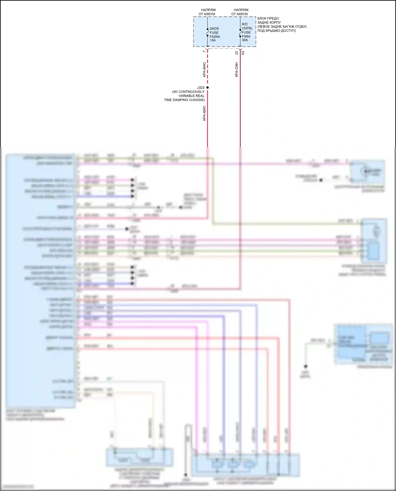XT6 Cadillac I (2019-2024): Электросхема блокировки заднего дифференциала 