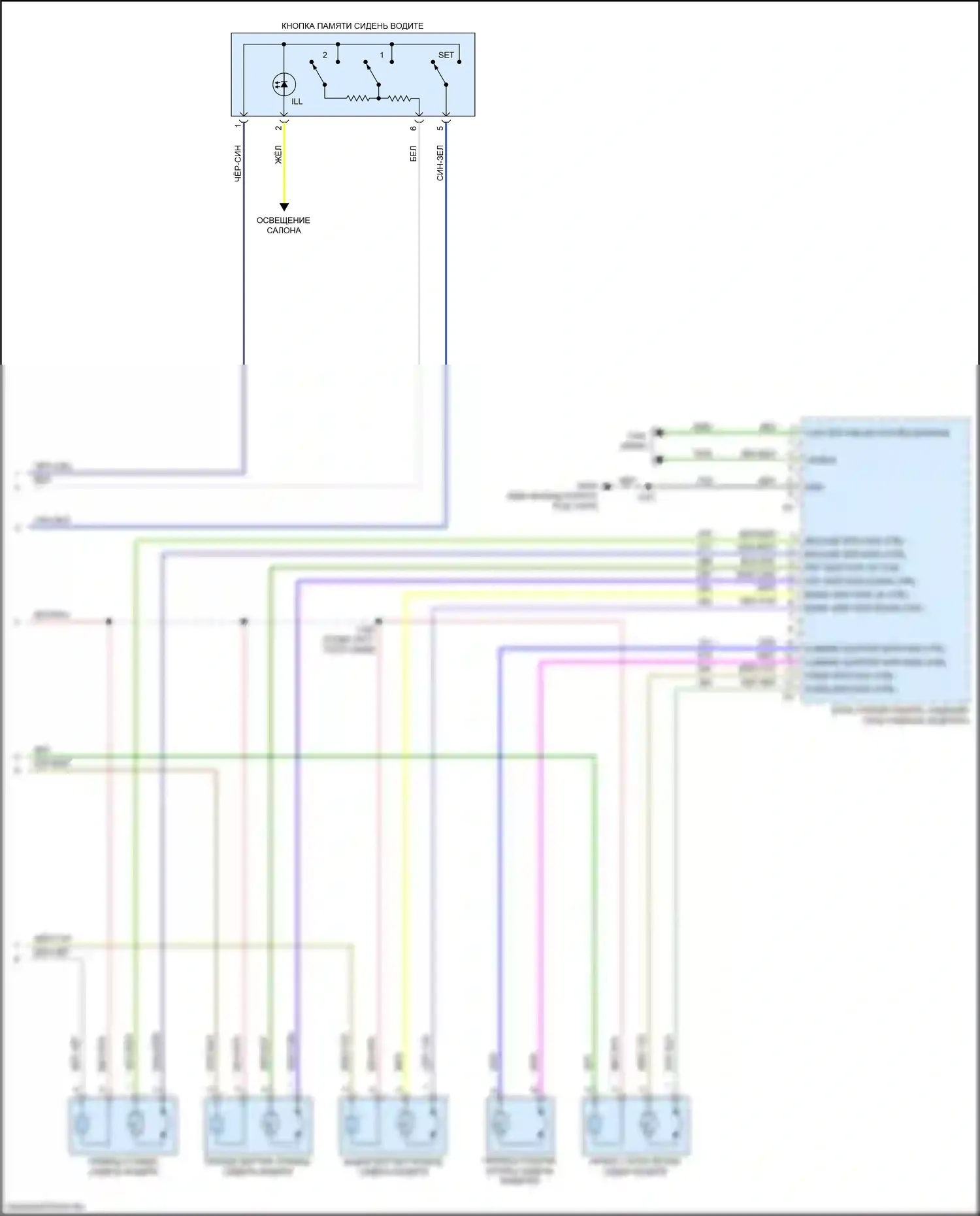 XT6 Cadillac I (2019-2024): Электросхема сиденья памяти водителя (2 из 2) 