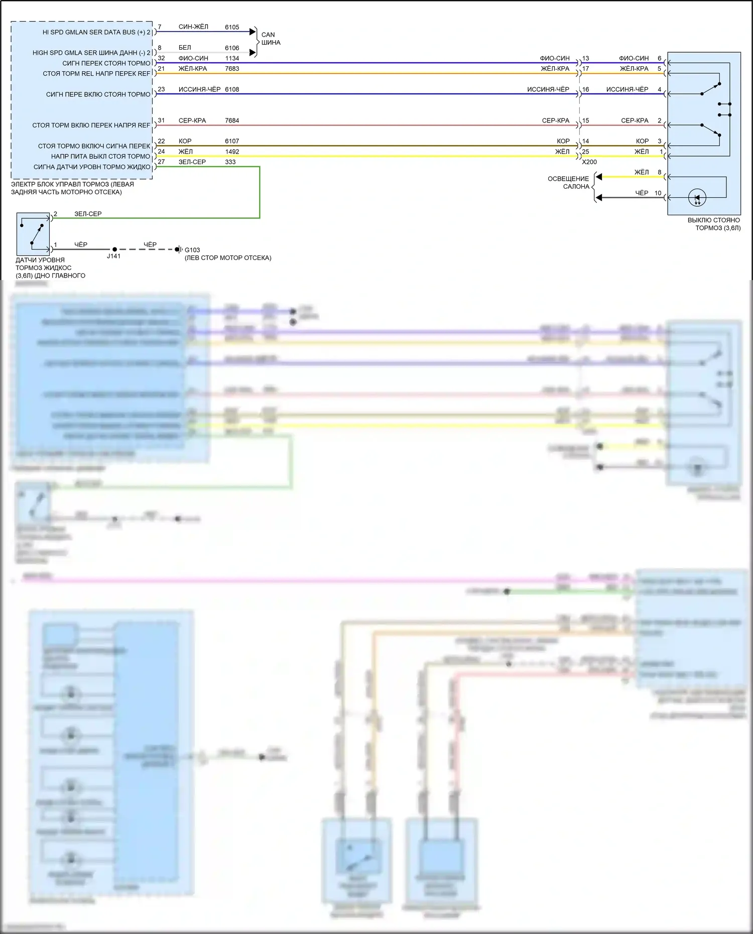 XT6 Cadillac I (2019-2024): Электросхема помощников водителя (2 из 2) 