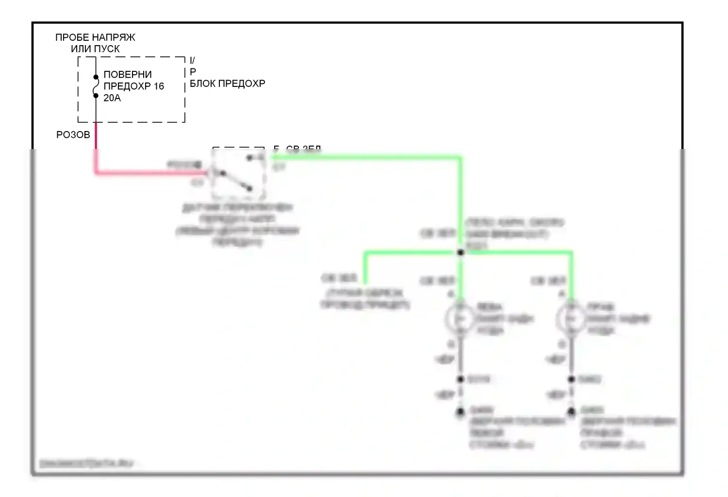 Astro Chevrolet I (1985-2005): Электросхема фонарей заднего хода 