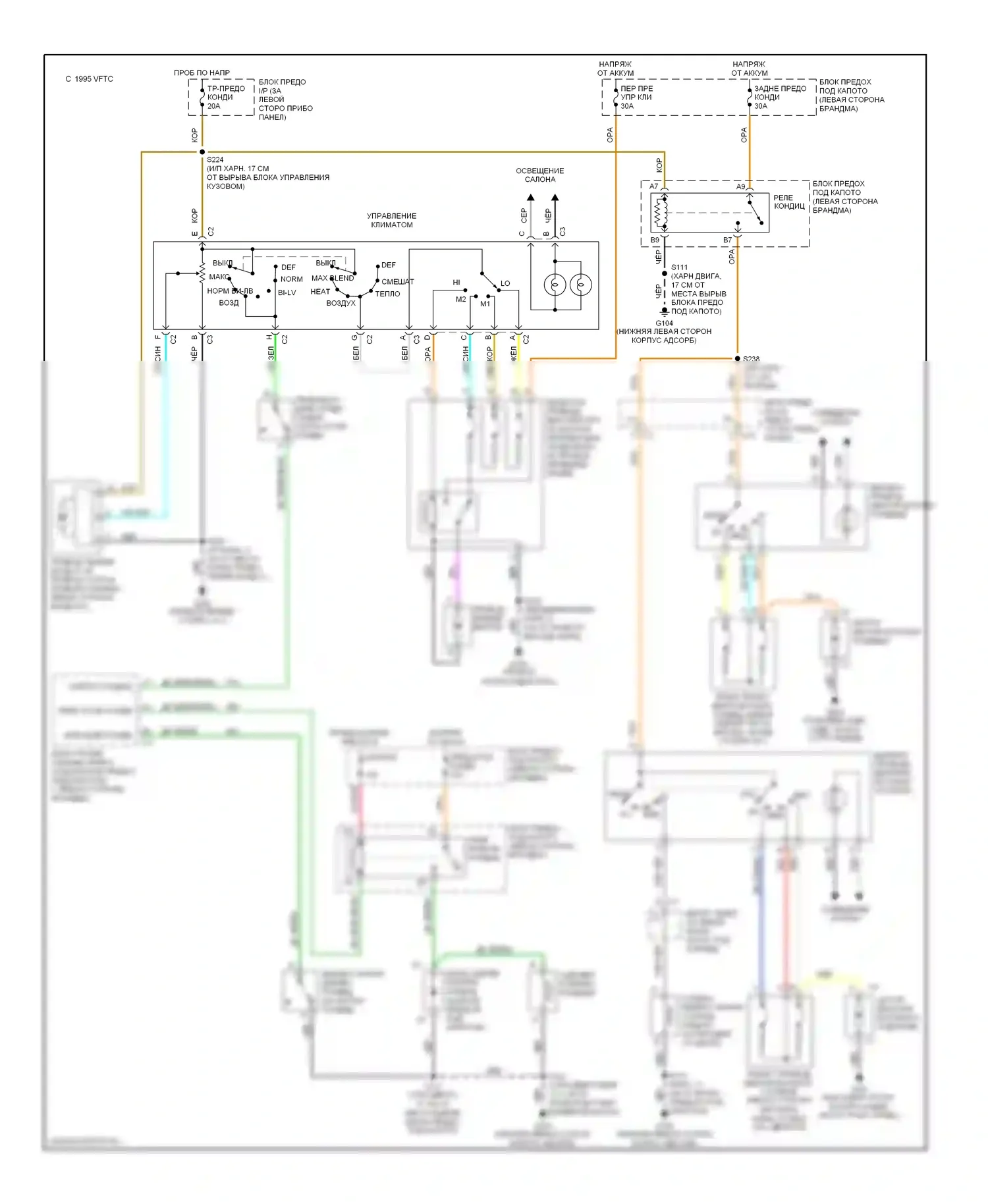 Astro Chevrolet I (1985-2005): Электросхема ручного кондиционера 