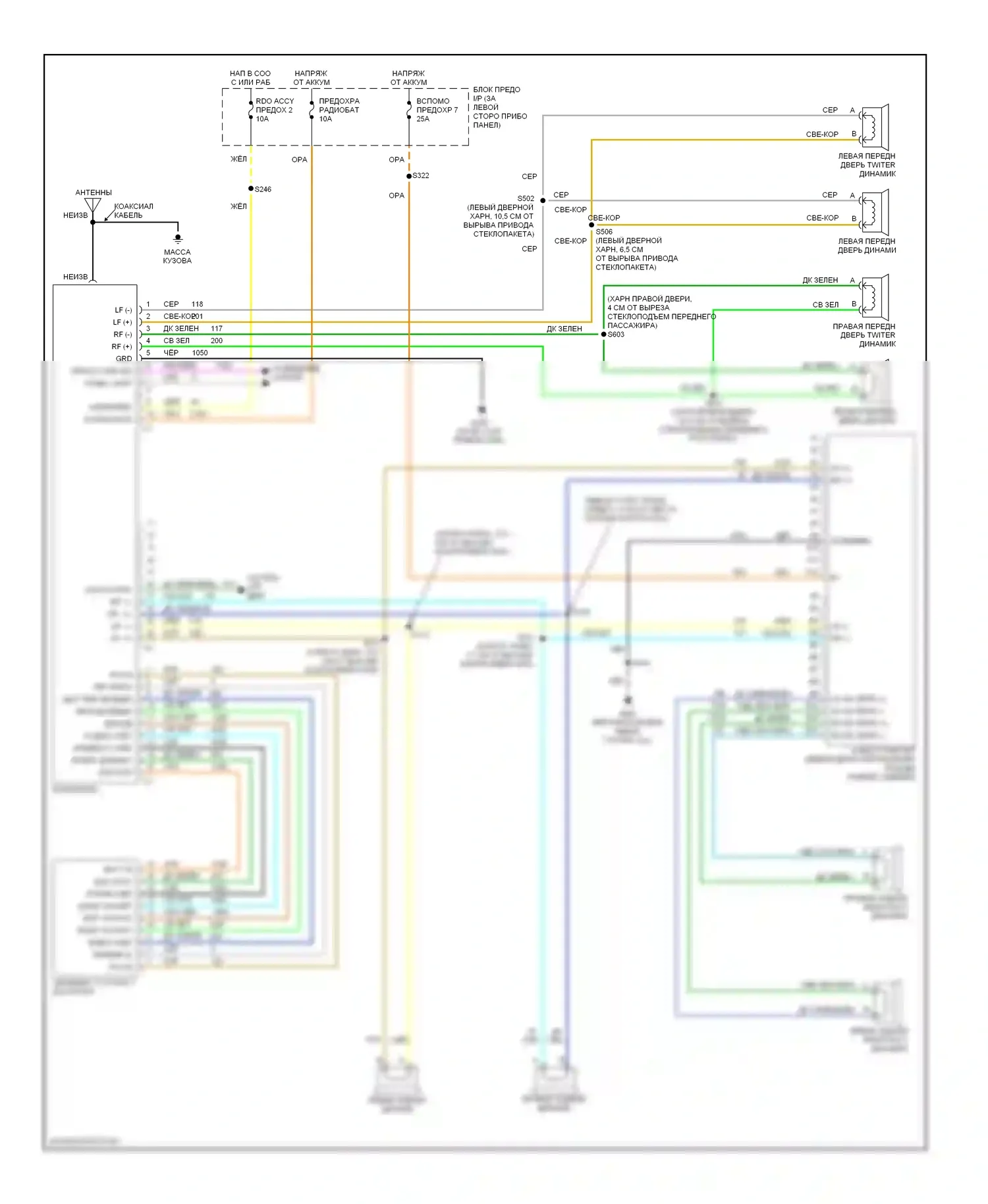 Astro Chevrolet I (1985-2005): Высококачественный звук магнитолы электросхема, без задних органов управления 