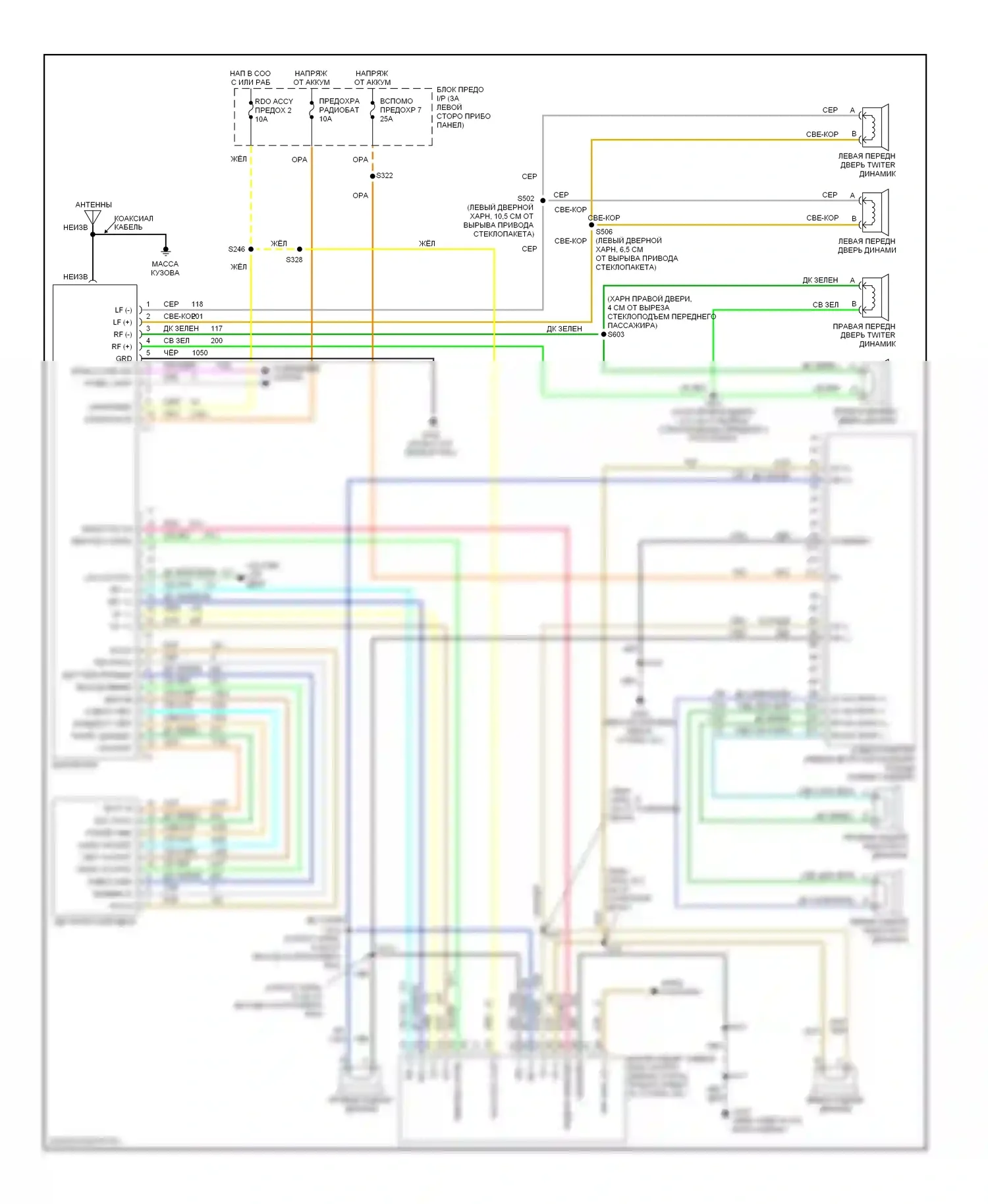 Astro Chevrolet I (1985-2005): Высококачественный звук магнитолы электросхема, с задними органами управления 