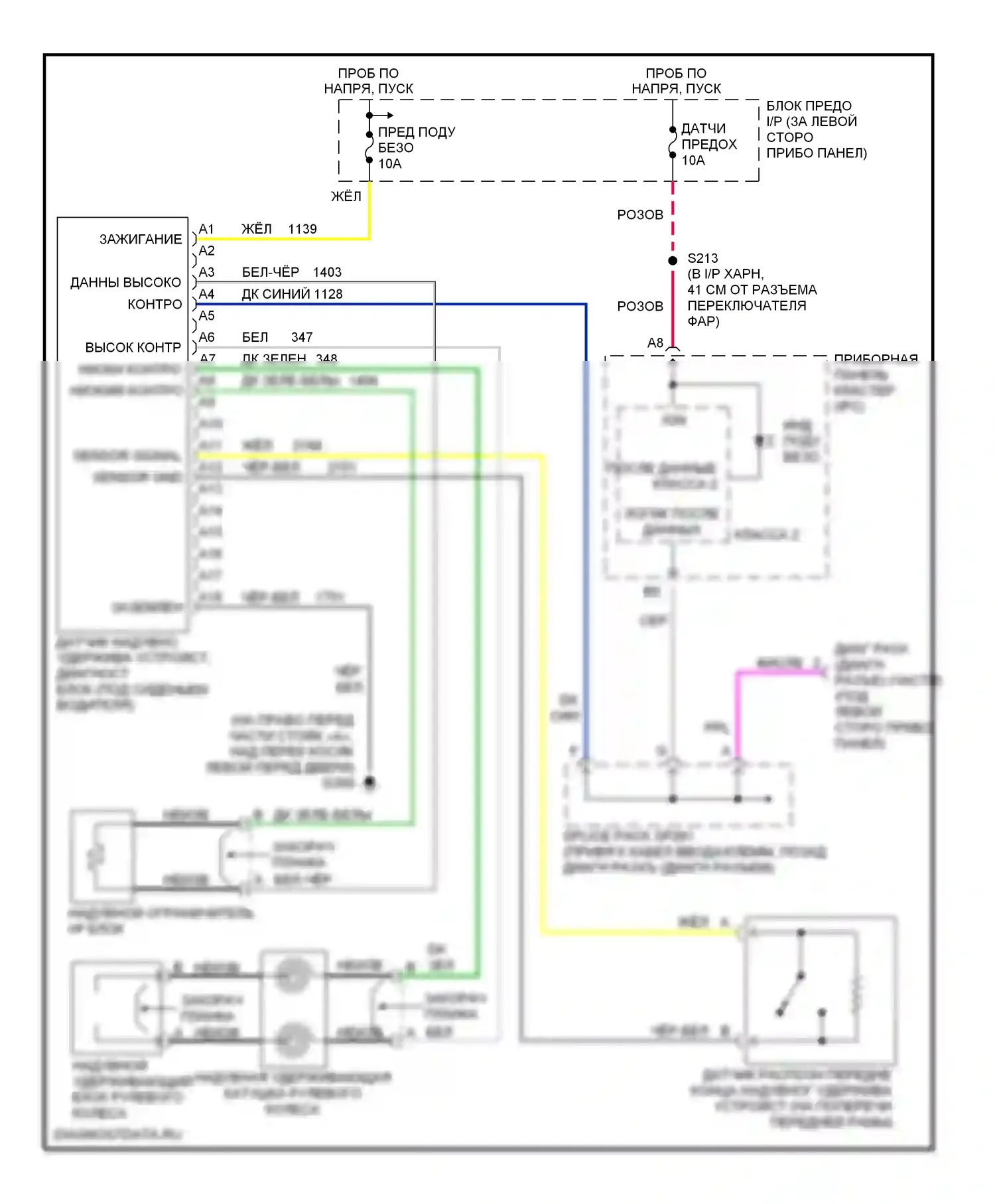 Astro Chevrolet I (1985-2005): Электросхема подушек безопасности 