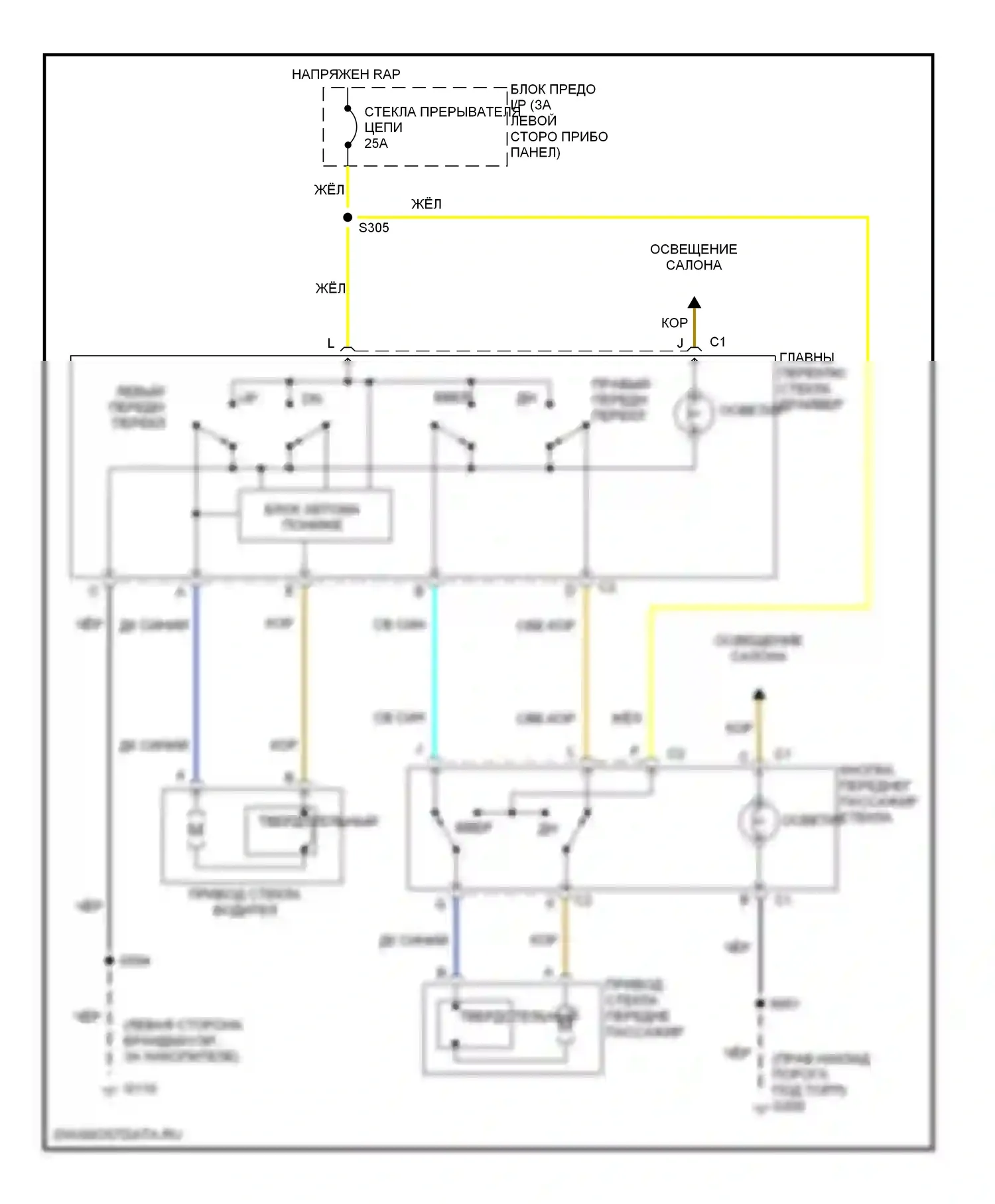Astro Chevrolet I (1985-2005): Стеклоподъемники электросхема 