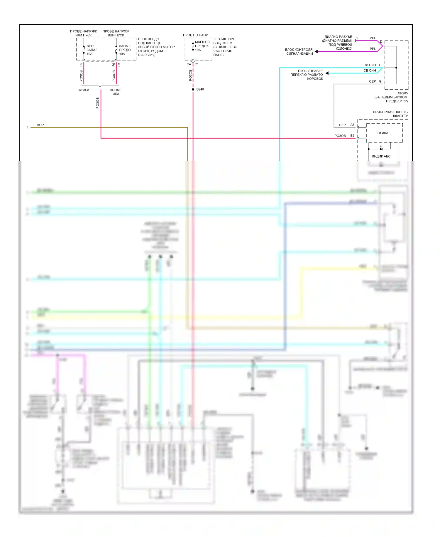 Avalanche Chevrolet I (2001-2006): Антиблокировочная система abs электросхема со стабильностью увеличения скорости транспортного средства (2 из 2) 