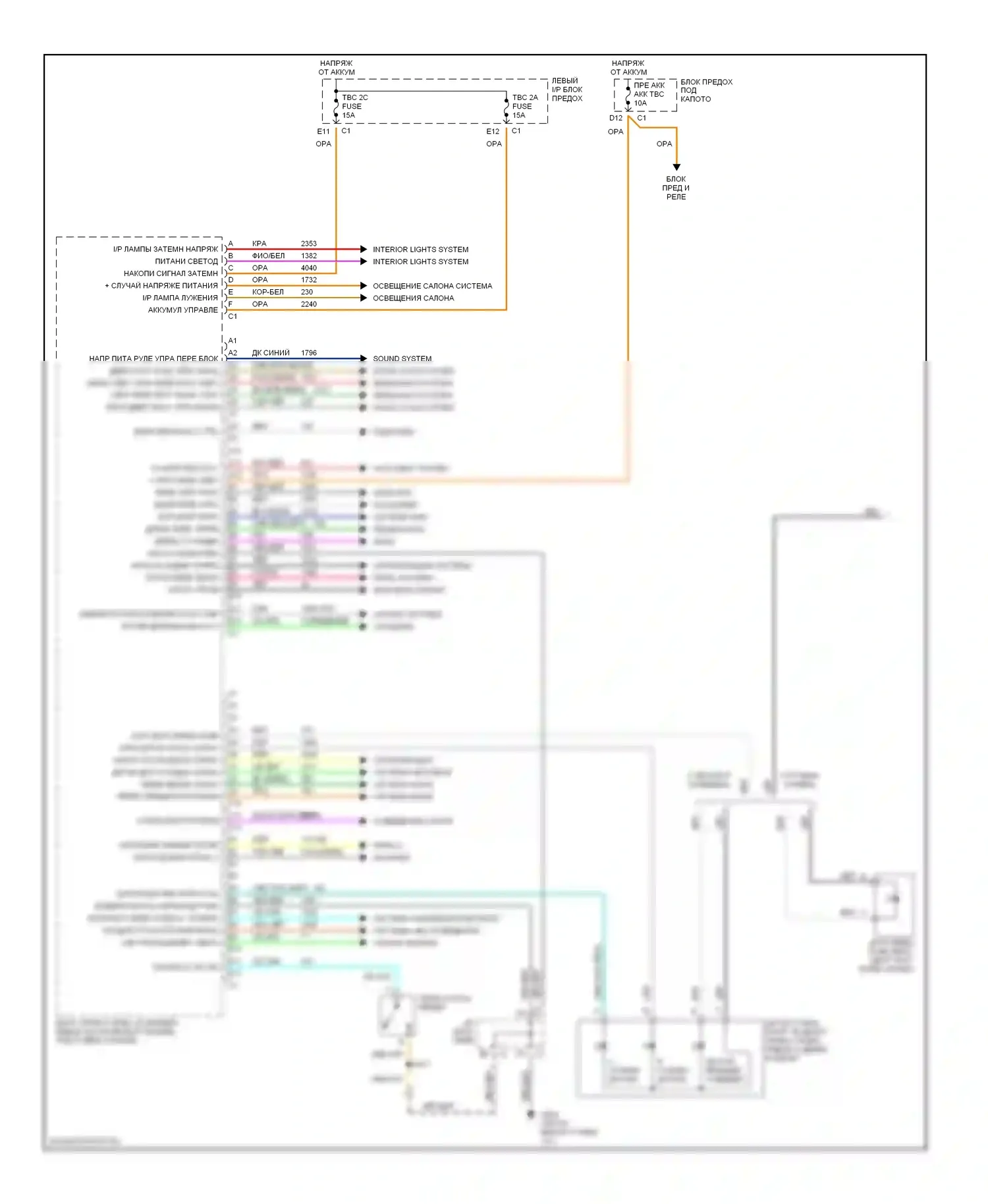 Avalanche Chevrolet I (2001-2006): Электросхема блоков управления кузовом (1 из 2) 
