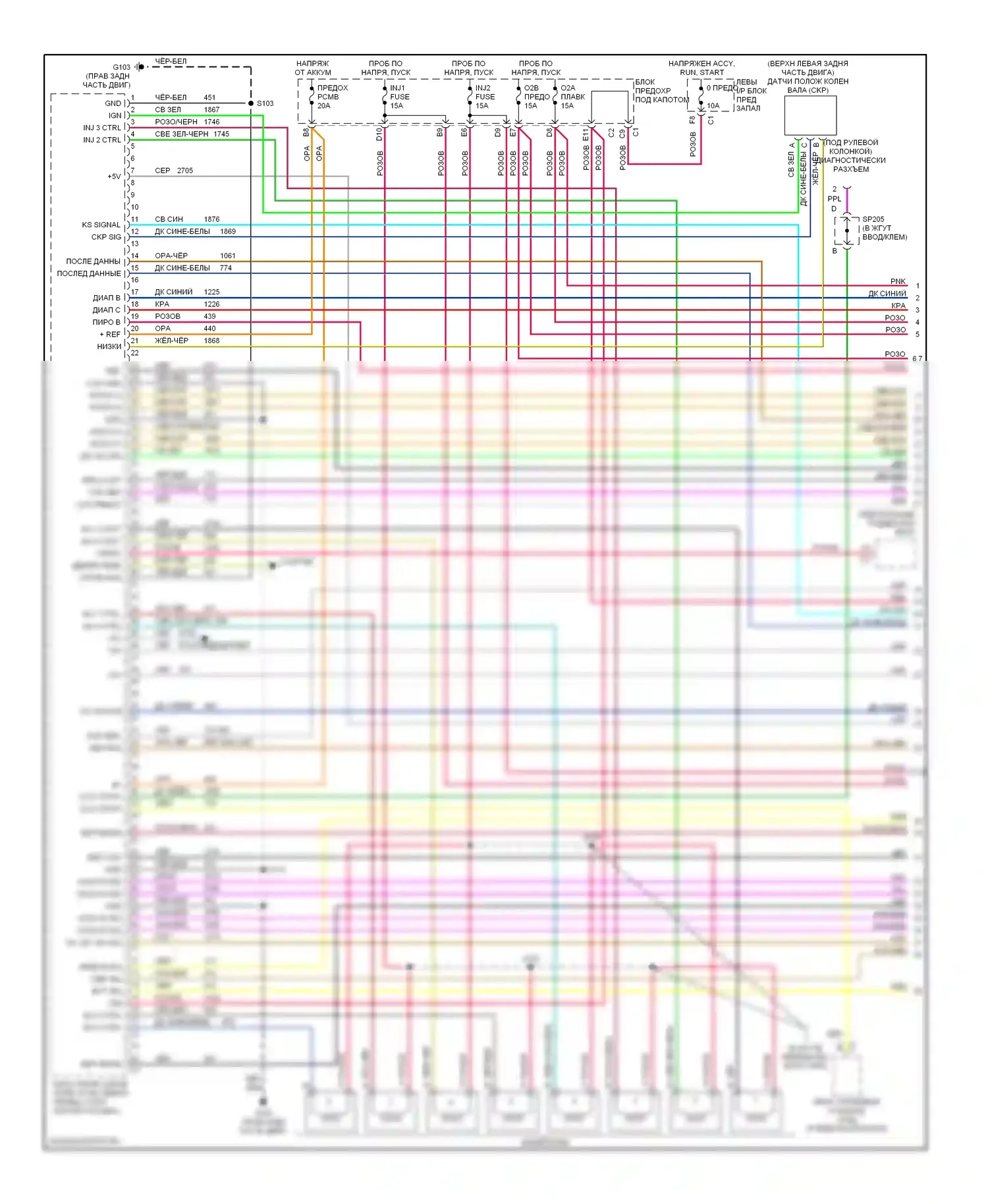Avalanche Chevrolet I (2001-2006): Электросхема двигателя 8.1l vin g (1 из 5) 